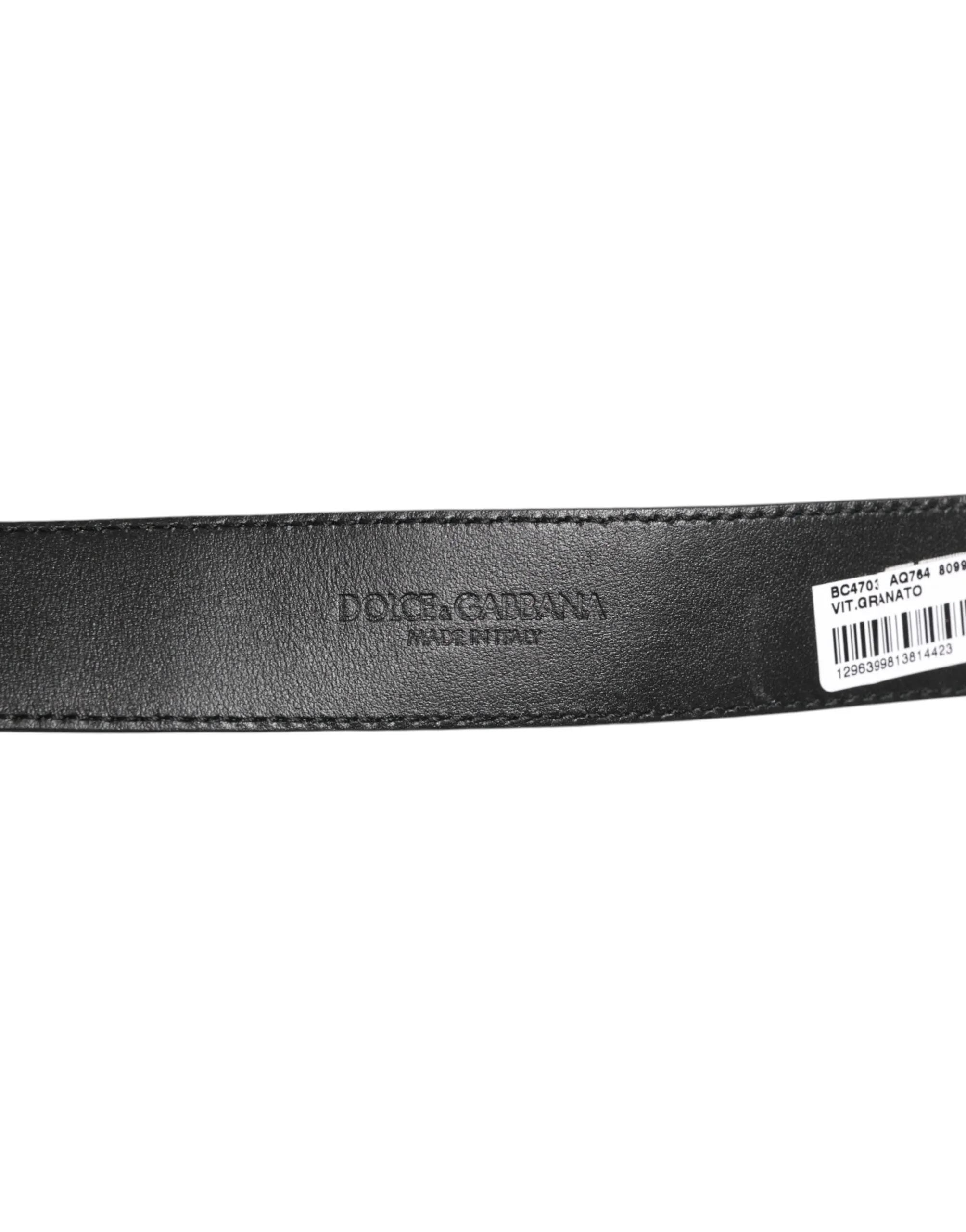 Dolce & Gabbana Black Leather Classic Metal Logo Buckle Belt sold by Siebentaschen product image thumbnail 3