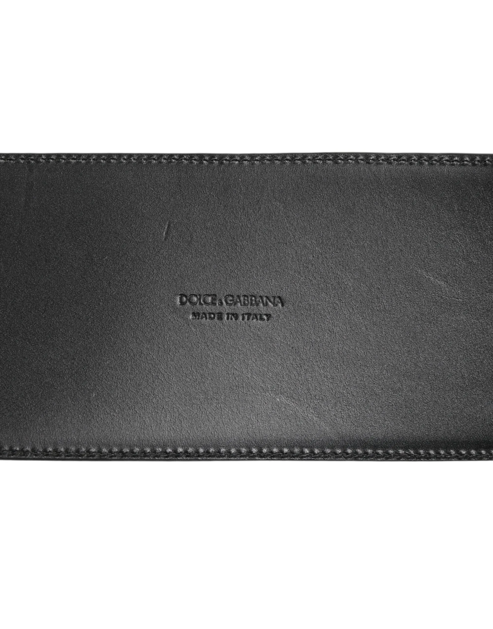 Dolce & Gabbana Black Leather 4-Strap Metal Multi-Buckle Belt sold by Siebentaschen product image thumbnail 3