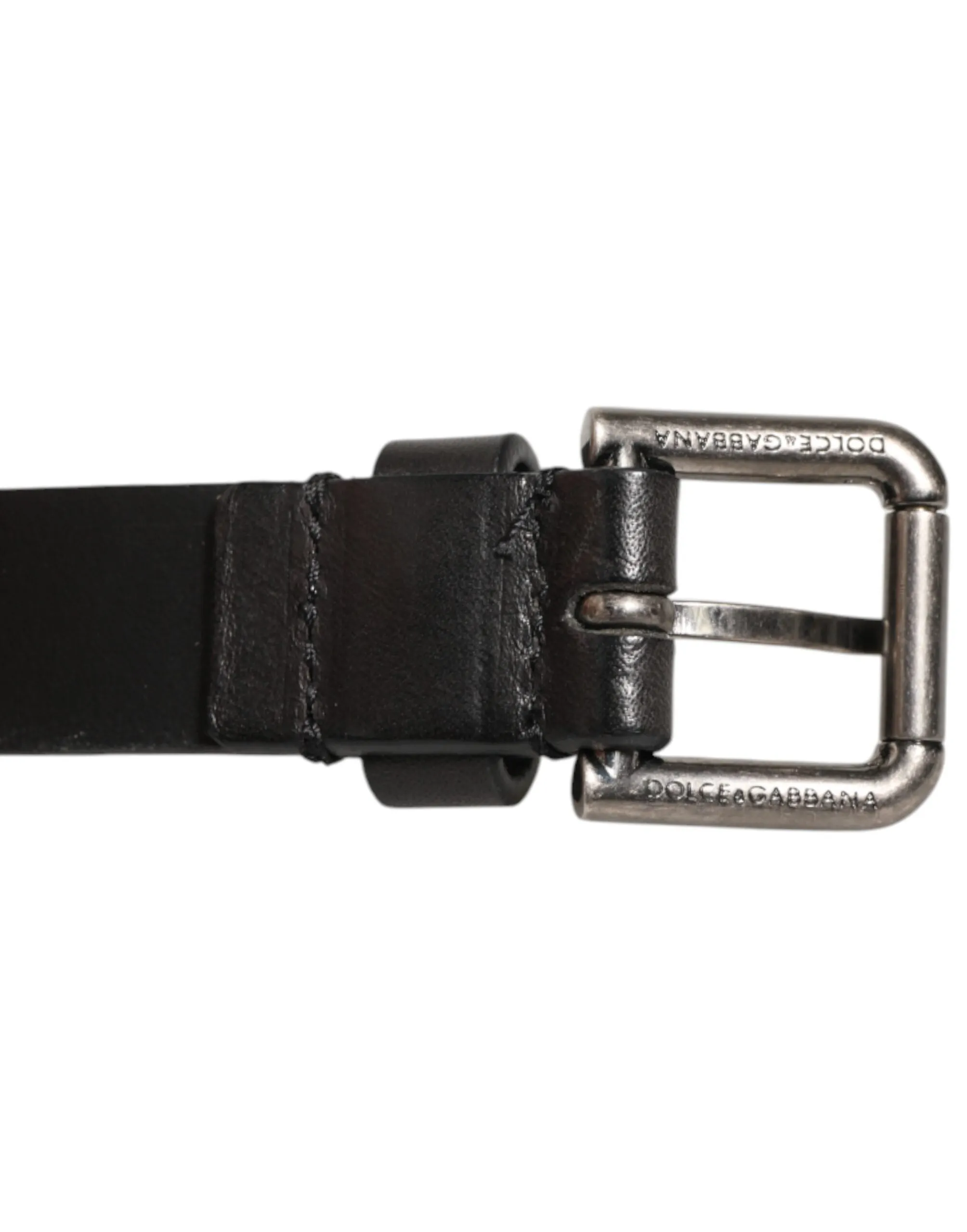 Dolce & Gabbana Black Double Strap Leather Silver Buckle Belt sold by Siebentaschen product image thumbnail 5