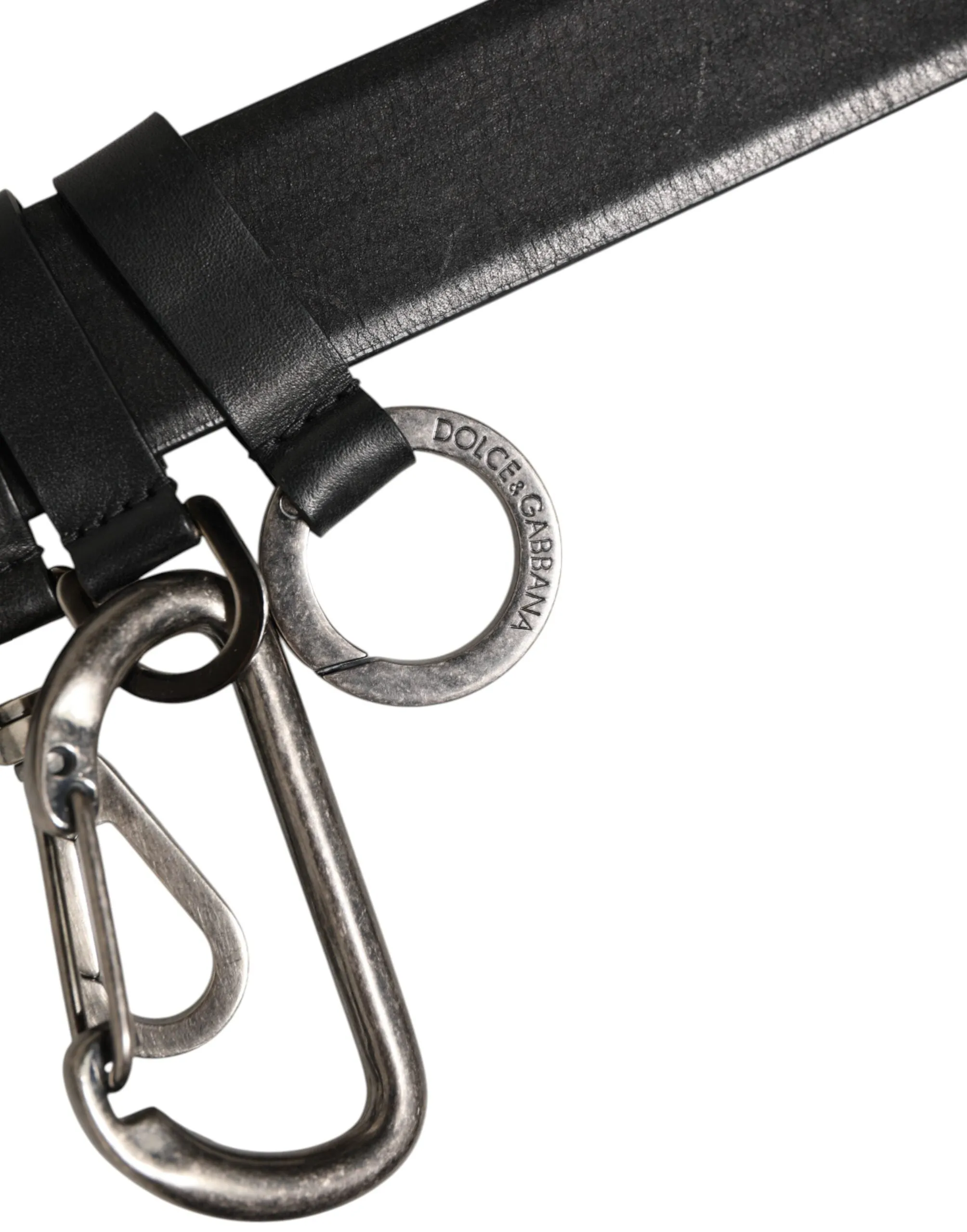 Dolce & Gabbana Black Key Ring Clip Attachments Buckle Belt sold by Siebentaschen product image thumbnail 3