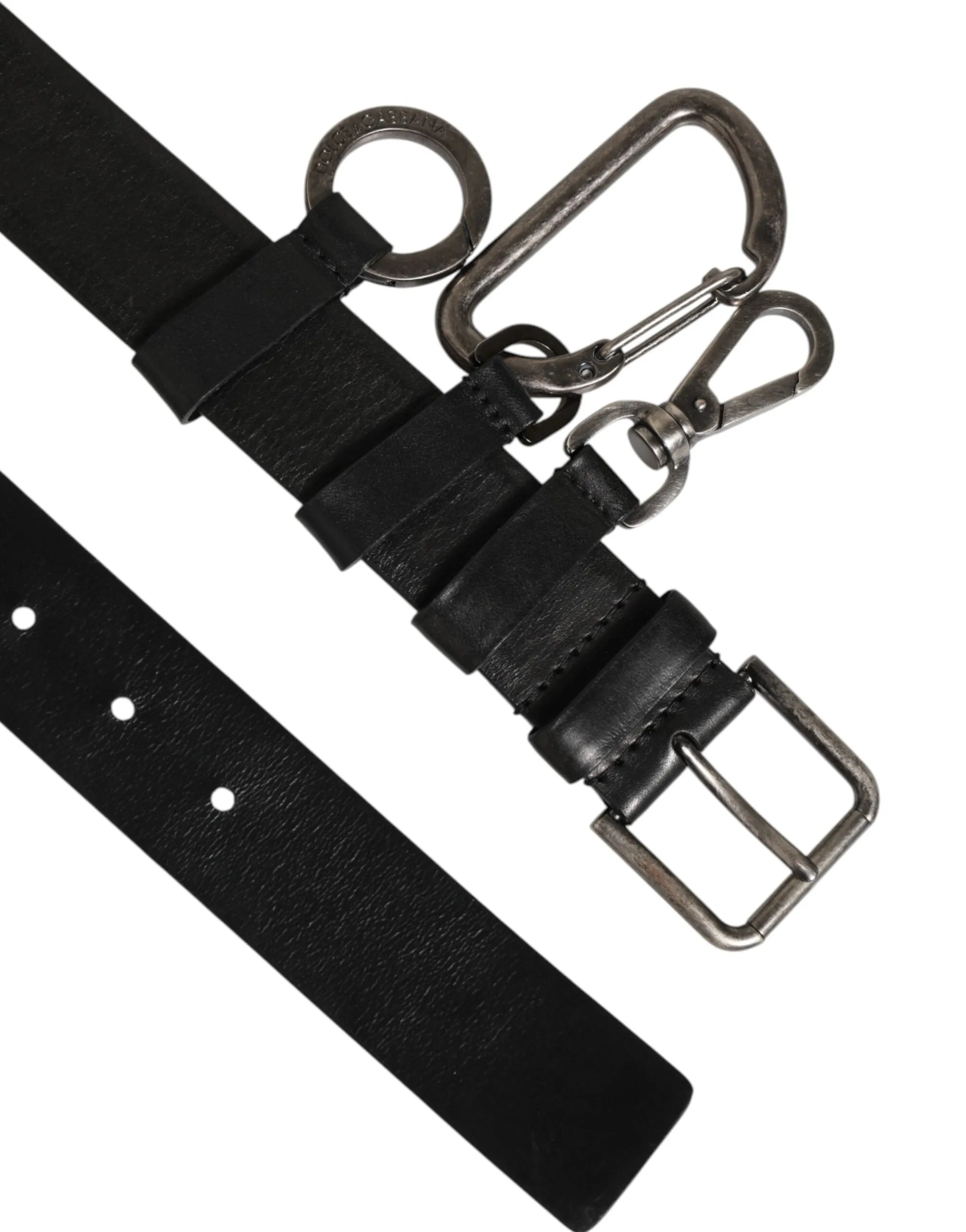 Dolce & Gabbana Black Key Ring Clip Attachments Buckle Belt sold by Siebentaschen product image thumbnail 4