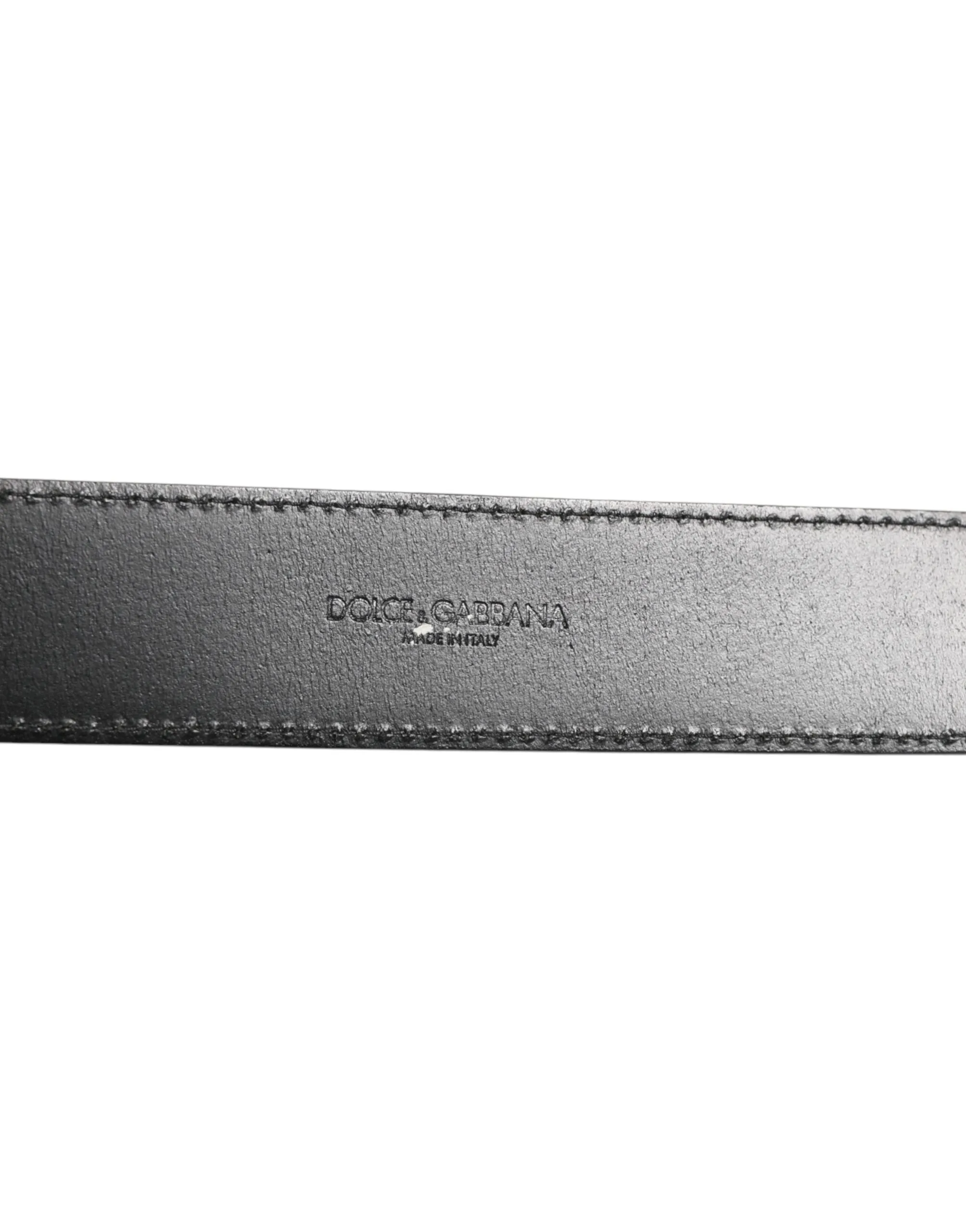 Dolce & Gabbana Black Leather Classic Metal Logo Buckle Belt sold by Siebentaschen product image thumbnail 4