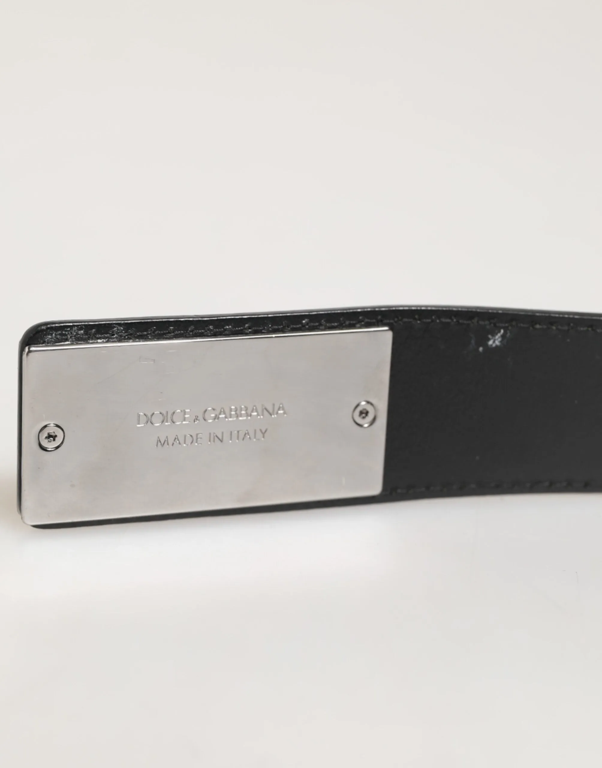 Dolce & Gabbana Black Leather Classic Metal Logo Buckle Belt sold by Siebentaschen product image thumbnail 3