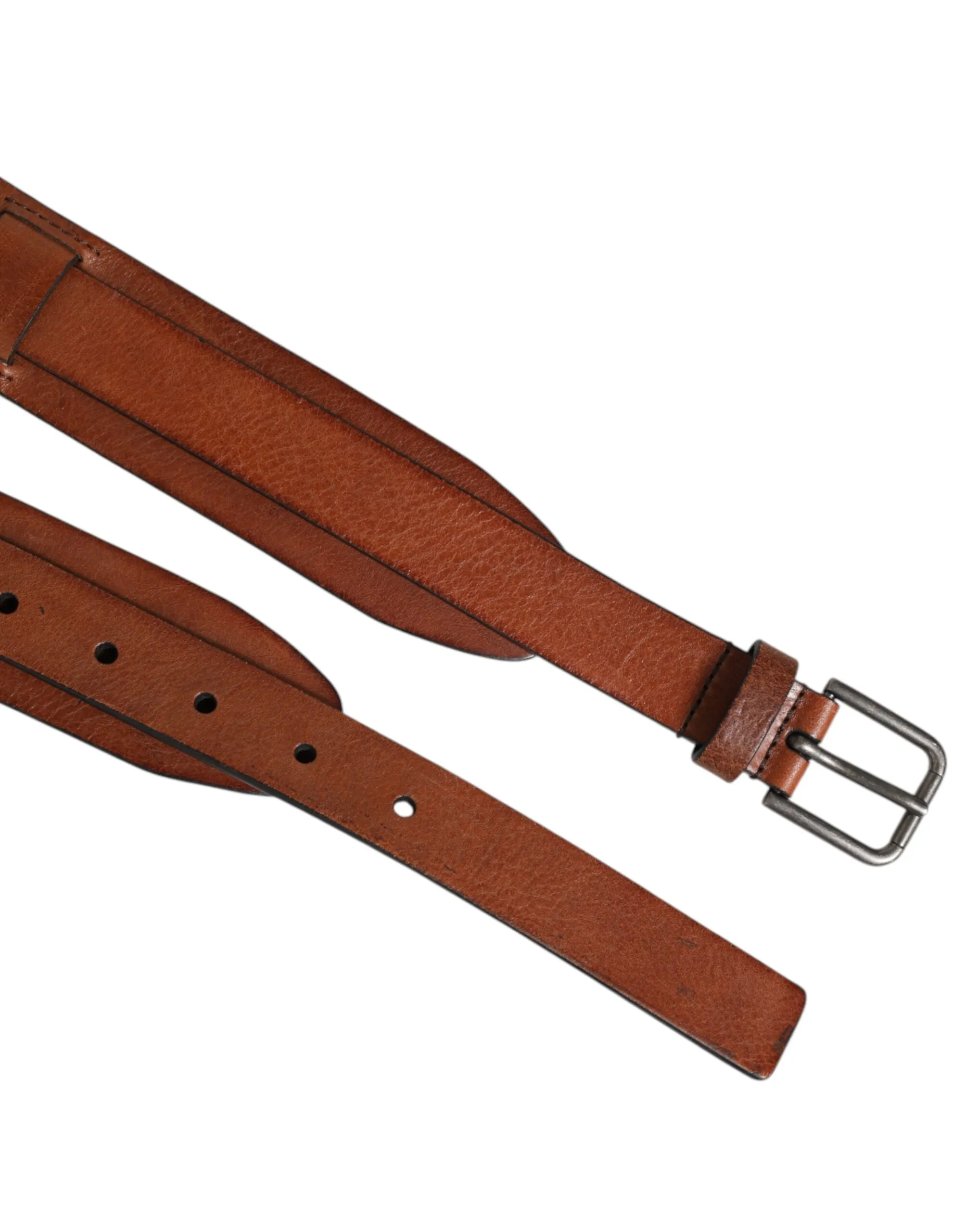 Dolce & Gabbana Brown Classic Gold Metal Logo Buckle Men Belt sold by Siebentaschen product image thumbnail 4
