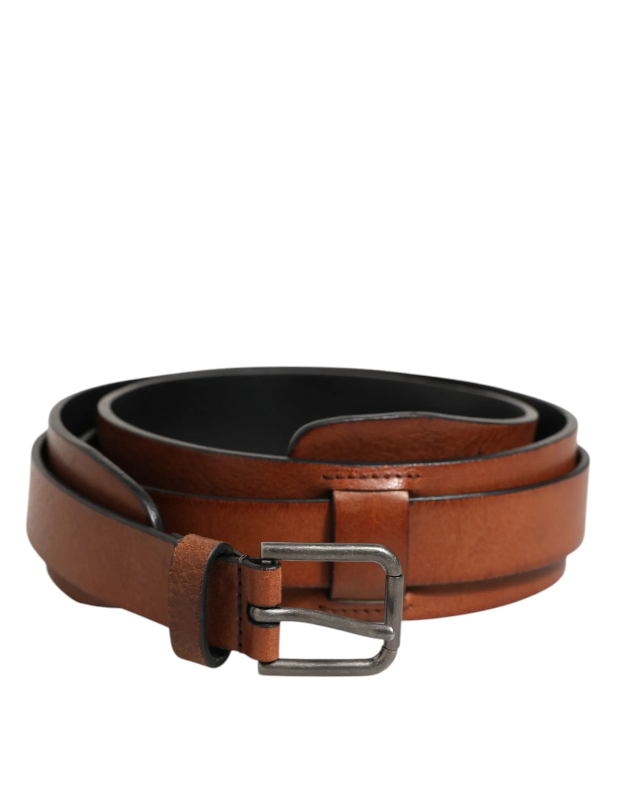 Dolce & Gabbana Brown Classic Gold Metal Logo Buckle Men Belt sold by Siebentaschen