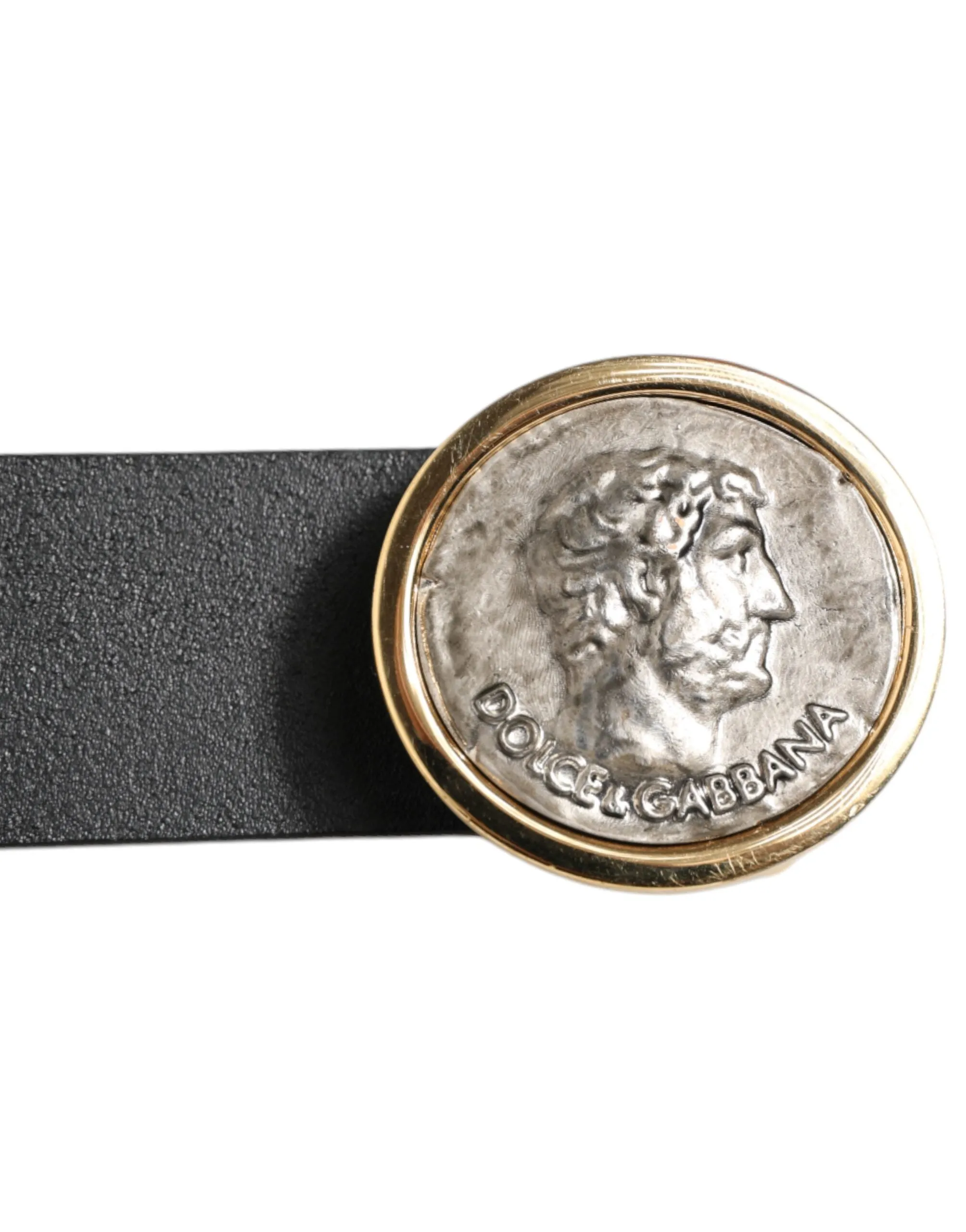 Dolce & Gabbana Black Leather Coin Buckle Classic Men Belt sold by Siebentaschen product image thumbnail 3