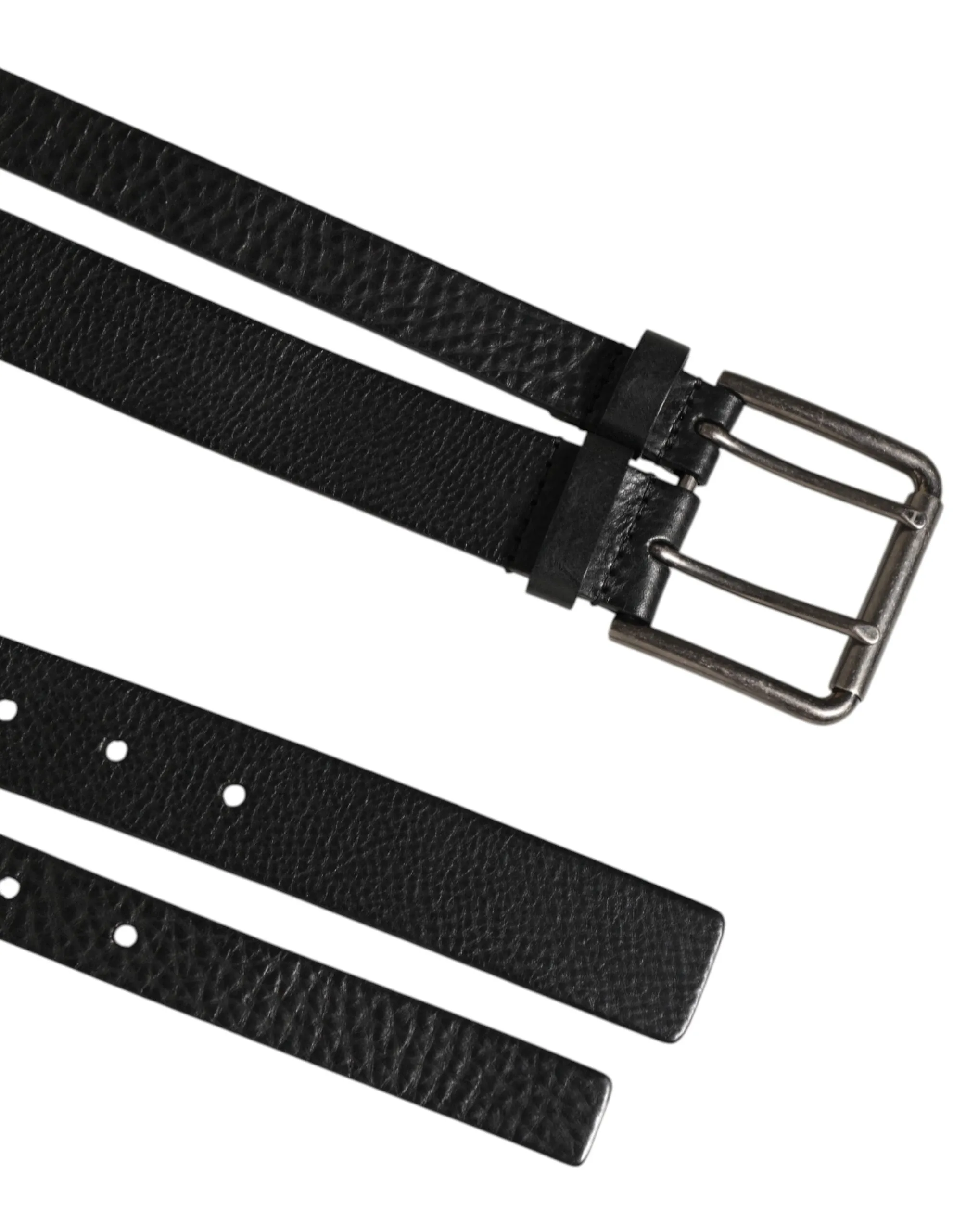 Dolce & Gabbana Black Double Strap Leather Silver Buckle Belt sold by Siebentaschen product image thumbnail 5