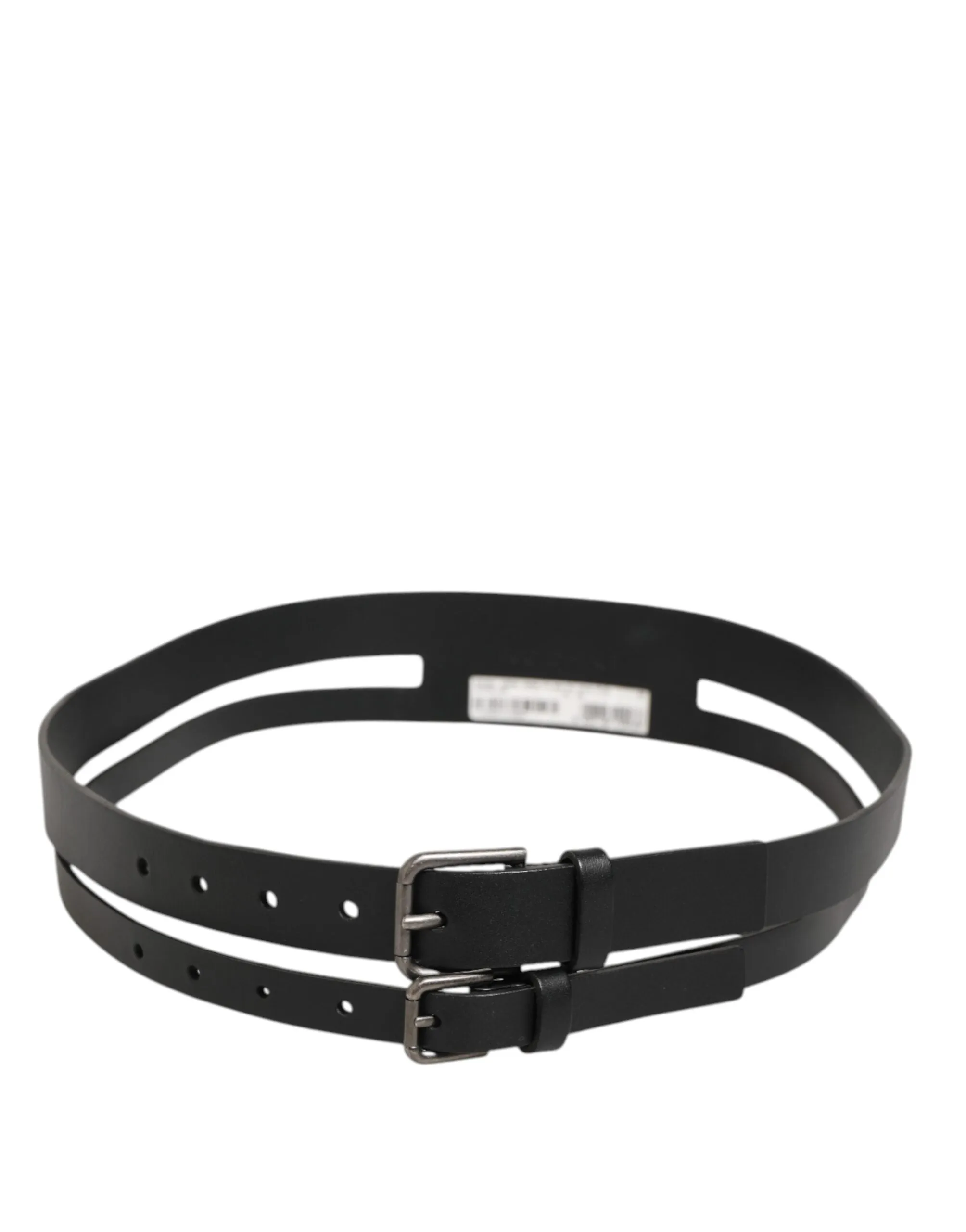 Dolce & Gabbana Black Double Strap Leather Buckle Men Belt sold by Siebentaschen product image thumbnail 4