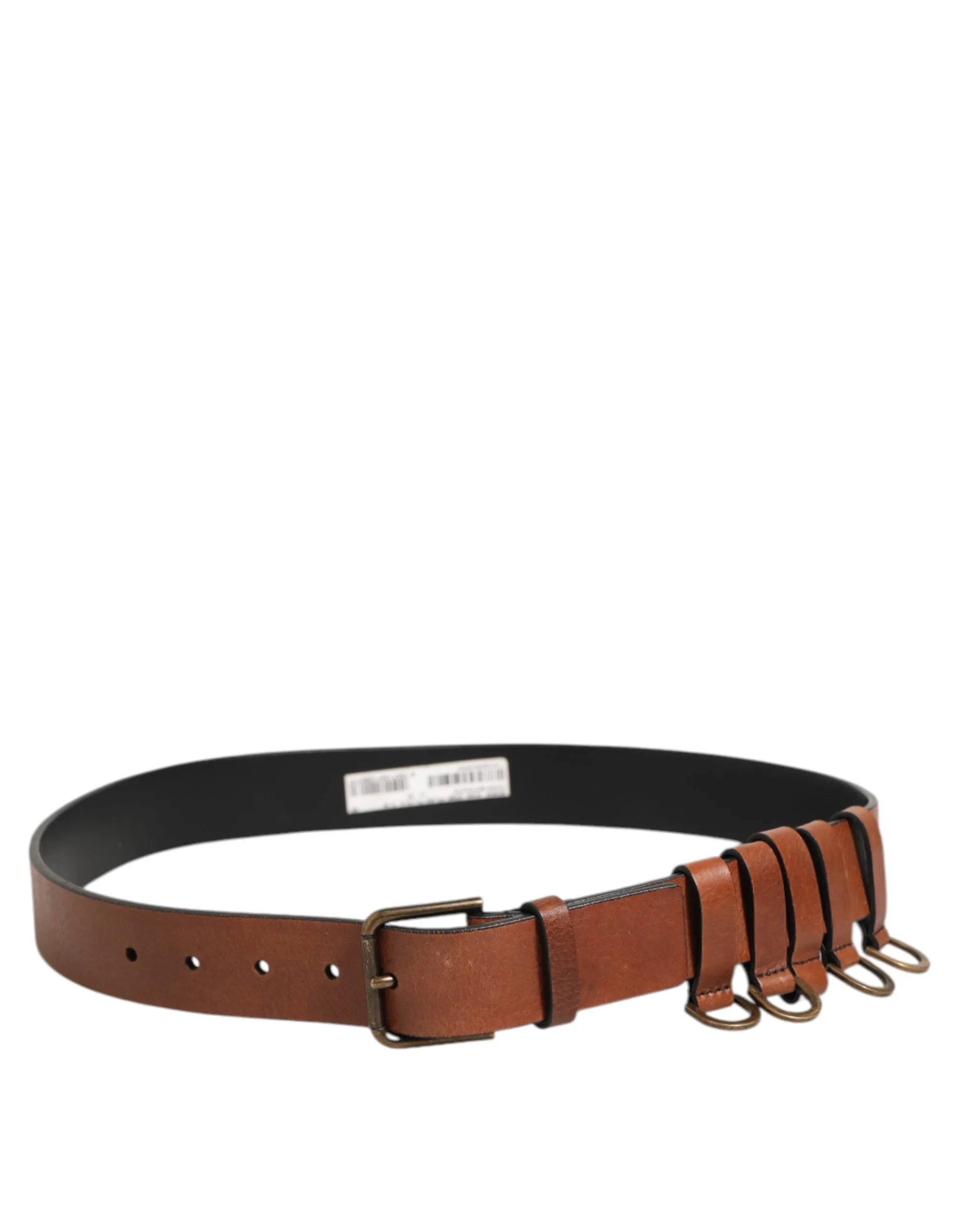 Dolce & Gabbana Brown Classic Gold Metal Logo Buckle Men Belt sold by Siebentaschen product image thumbnail 3