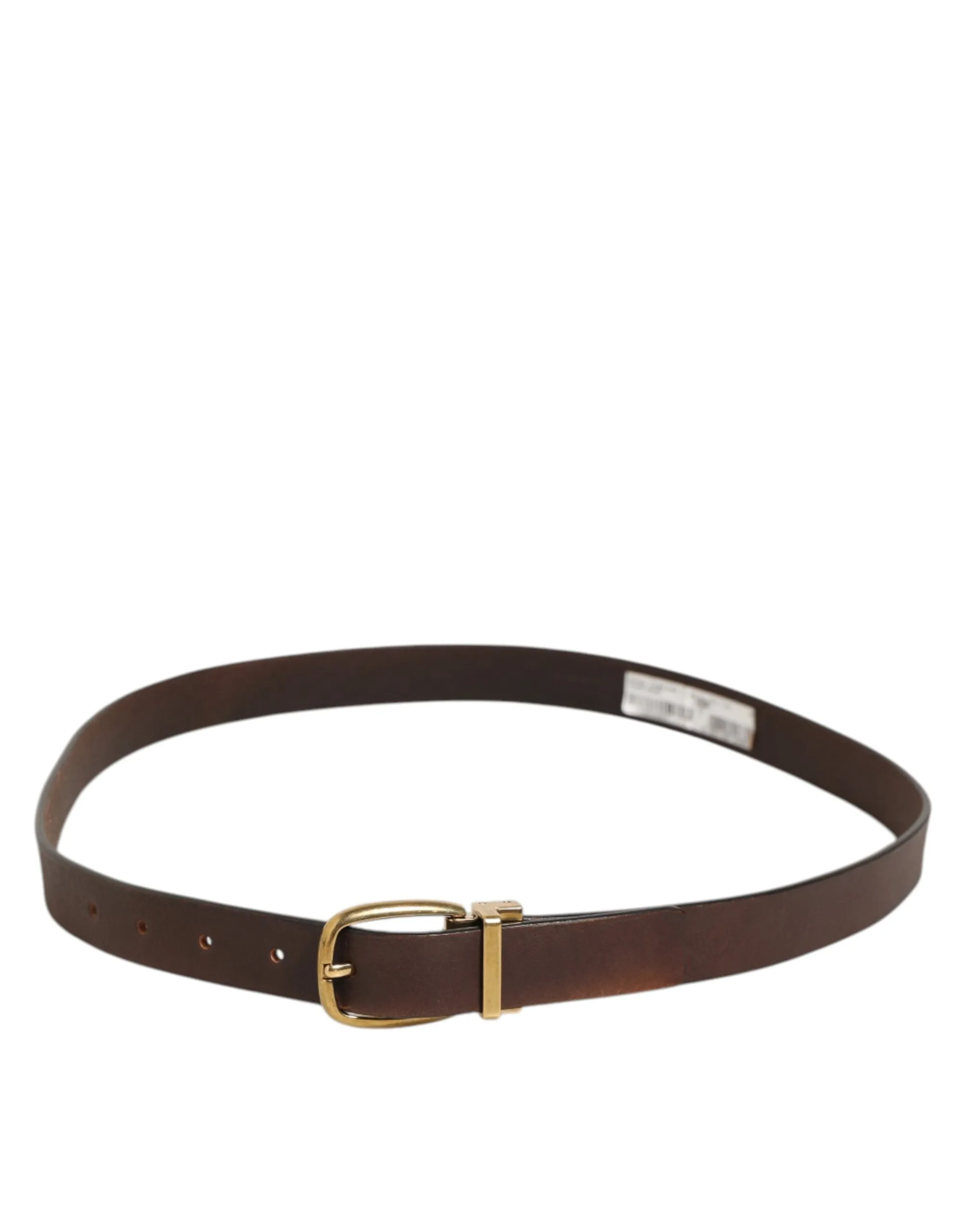 Dolce & Gabbana Brown Classic Gold Metal Logo Buckle Men Belt sold by Siebentaschen product image thumbnail 5