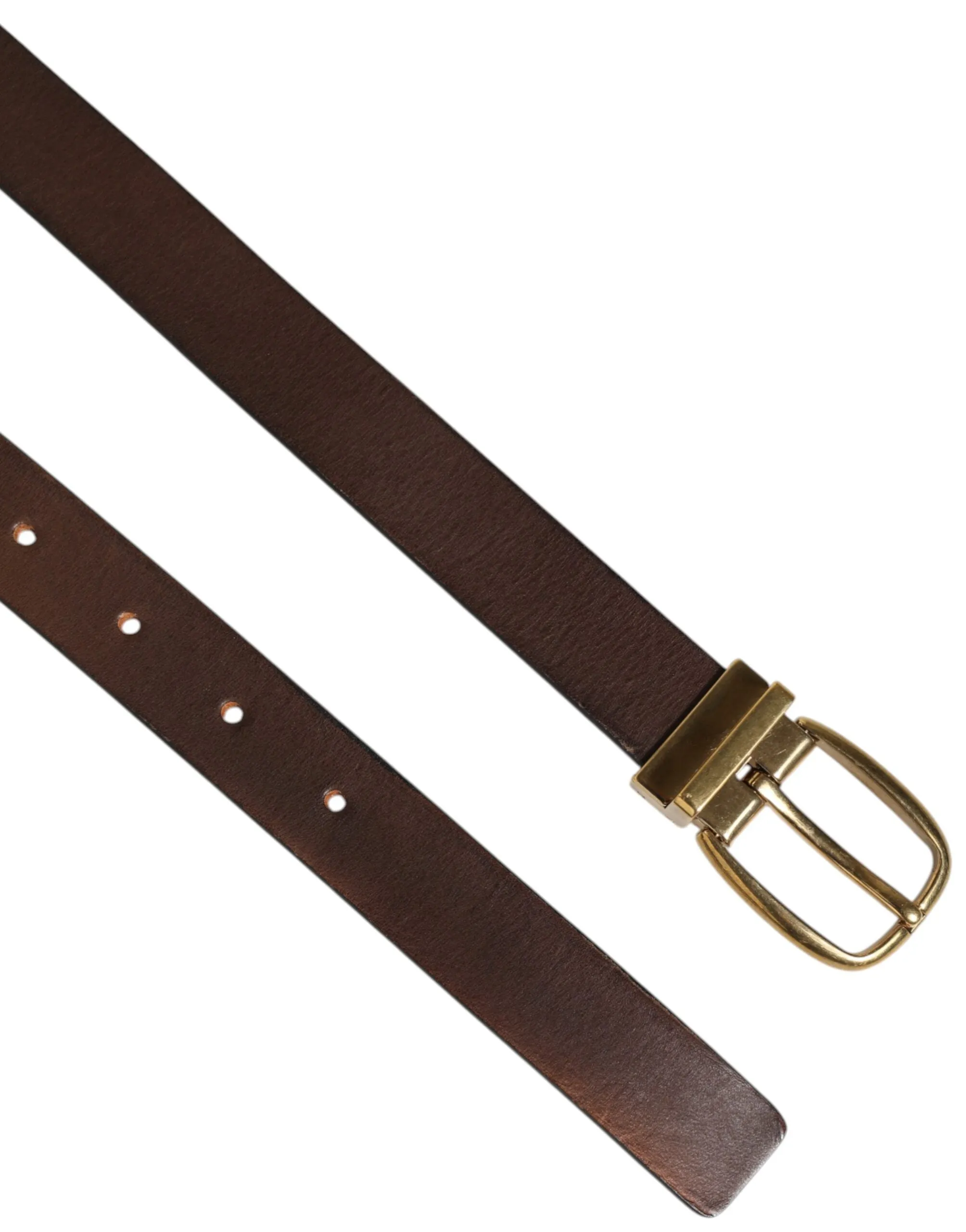 Dolce & Gabbana Brown Classic Gold Metal Logo Buckle Men Belt sold by Siebentaschen product image thumbnail 4