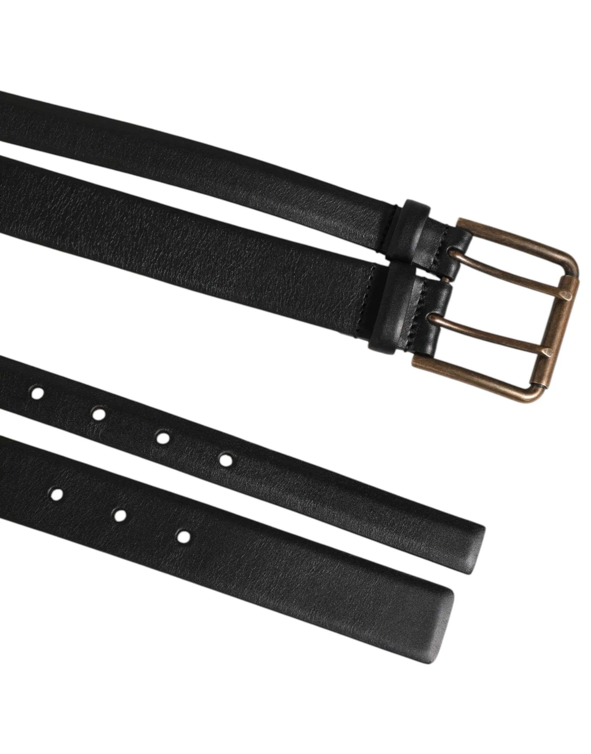 Dolce & Gabbana Black Double Strap Leather Brass Buckle Belt sold by Siebentaschen product image thumbnail 5