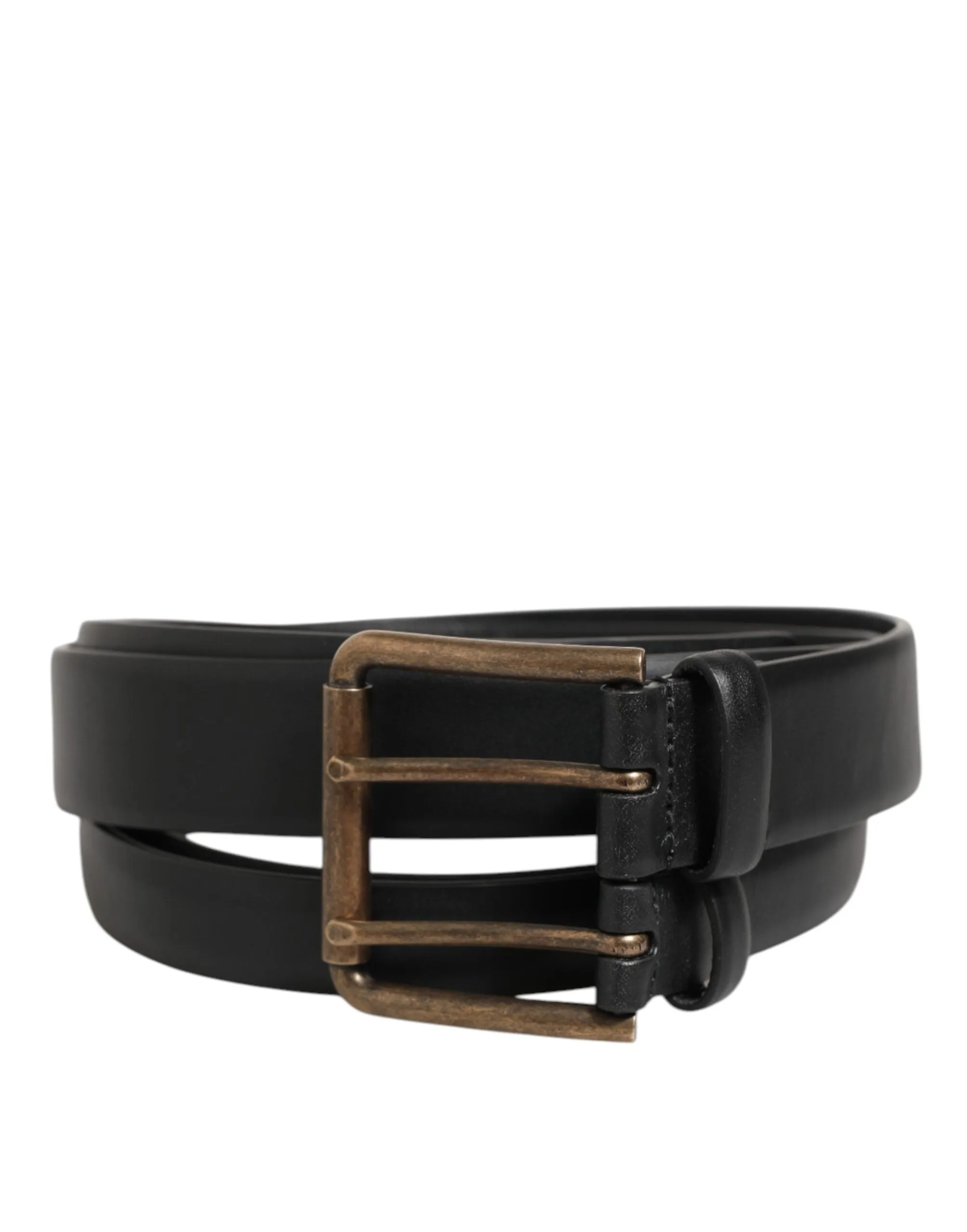 Dolce & Gabbana Black Double Strap Leather Brass Buckle Belt sold by Siebentaschen product image thumbnail 2
