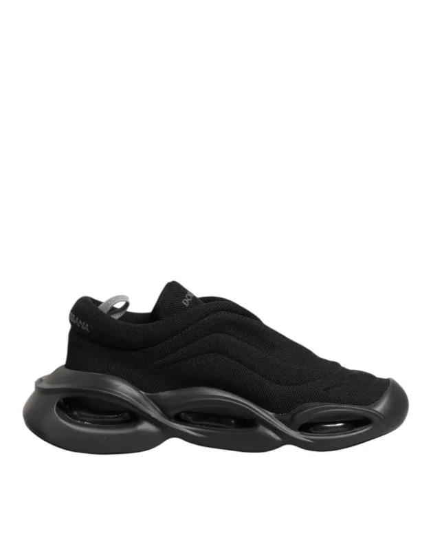 Dolce & Gabbana Black Lace Up Wave Low Top Men Sneaker Shoes sold by Siebentaschen