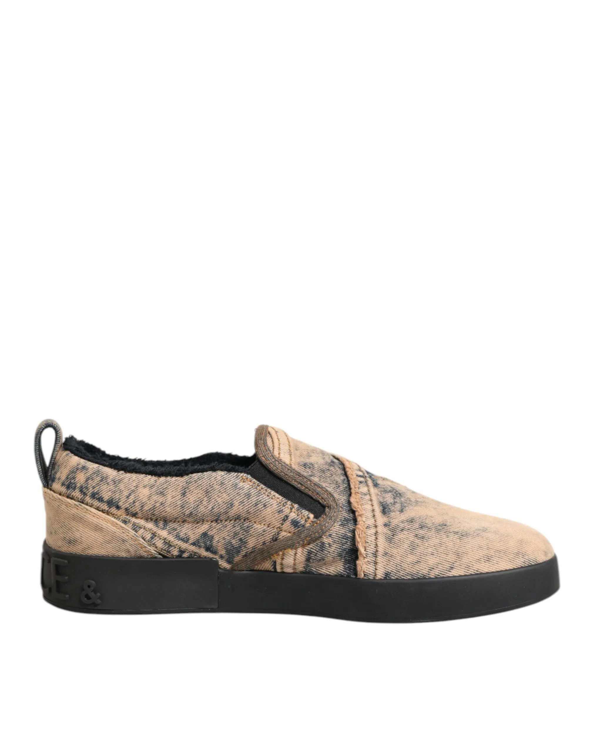 Dolce & Gabbana Beige Cotton Low Top Slip On Sneakers Shoes sold by Siebentaschen
