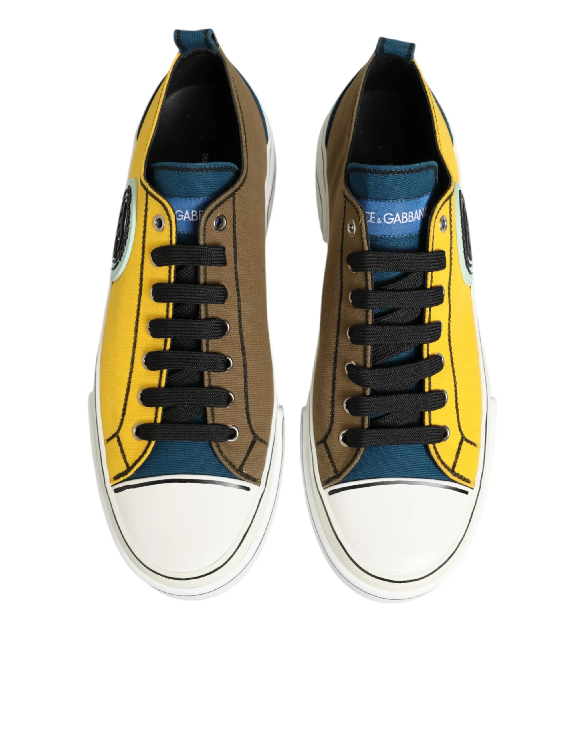 Dolce & Gabbana Multicolor Cotton Logo Low Top Sneakers Shoes sold by Siebentaschen product image thumbnail 3