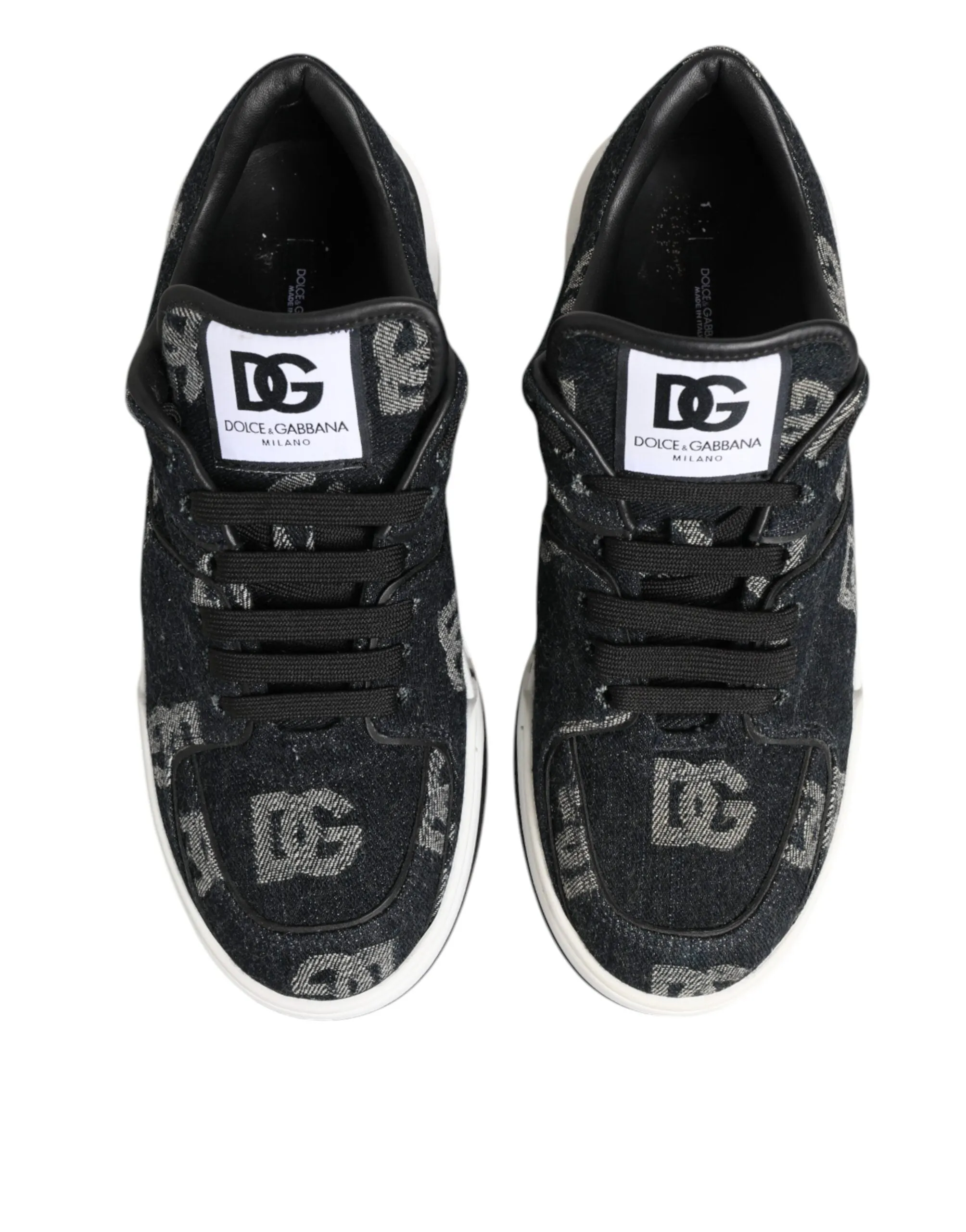 Dolce & Gabbana Blue Cotton Denim Logo Low Top Sneakers Shoes sold by Siebentaschen product image thumbnail 4