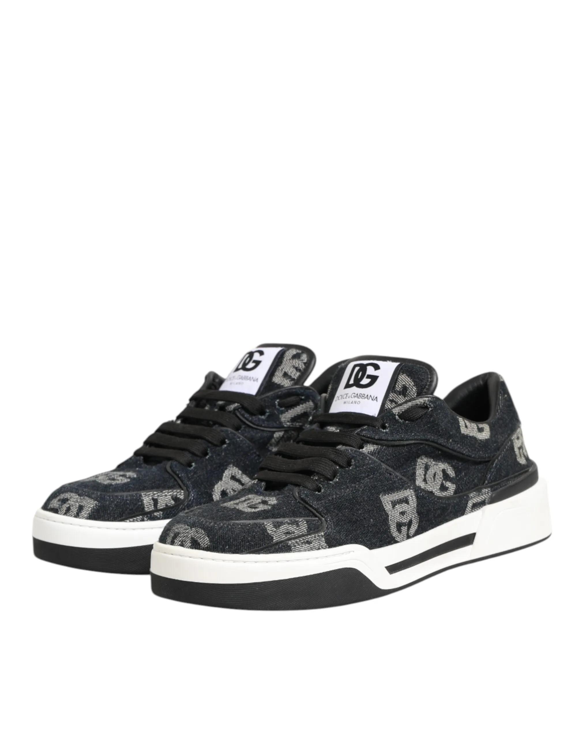Dolce & Gabbana Blue Cotton Denim Logo Low Top Sneakers Shoes sold by Siebentaschen product image thumbnail 5