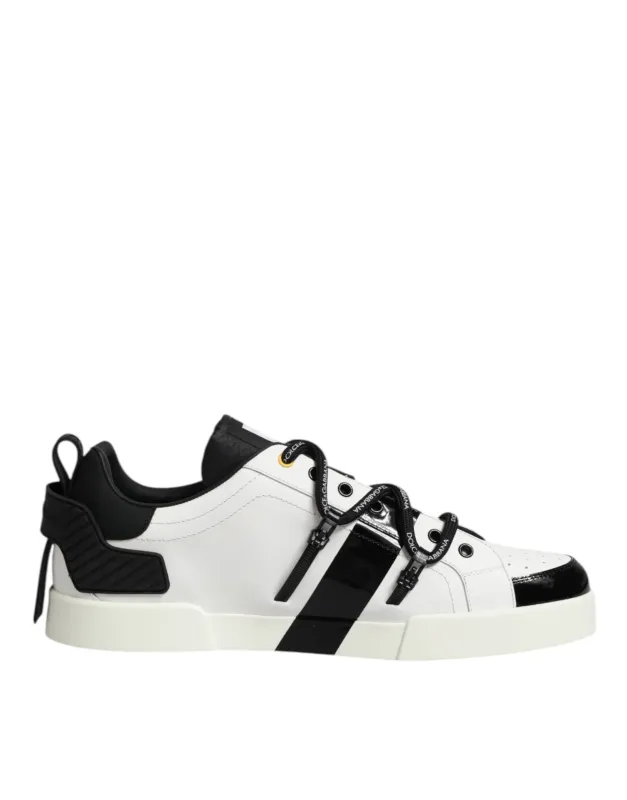 Dolce & Gabbana White Leather Logo Portofino Sneakers Shoes sold by Siebentaschen