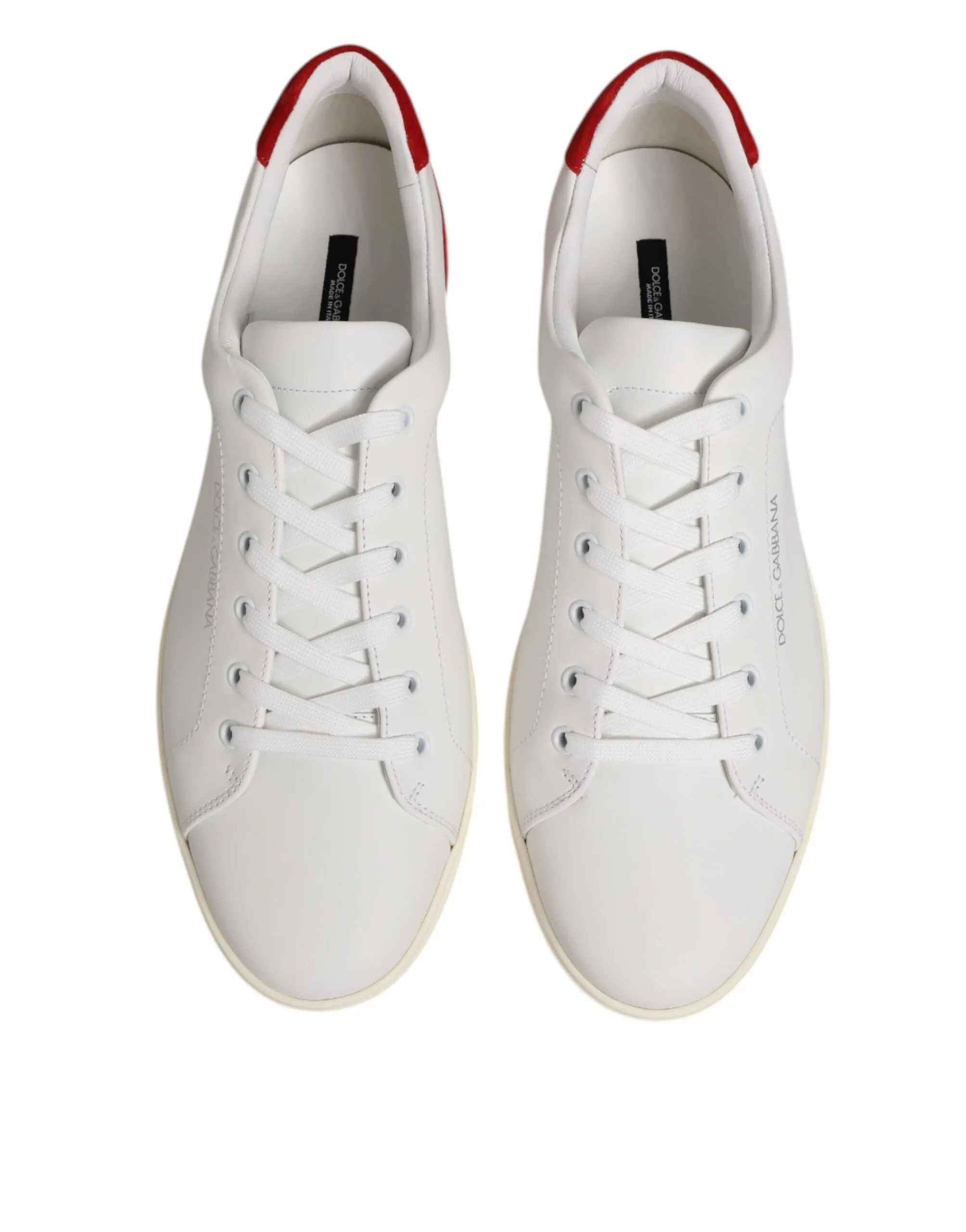 Dolce & Gabbana White Red Leather Low Top Men Sneakers Shoes sold by Siebentaschen product image thumbnail 4