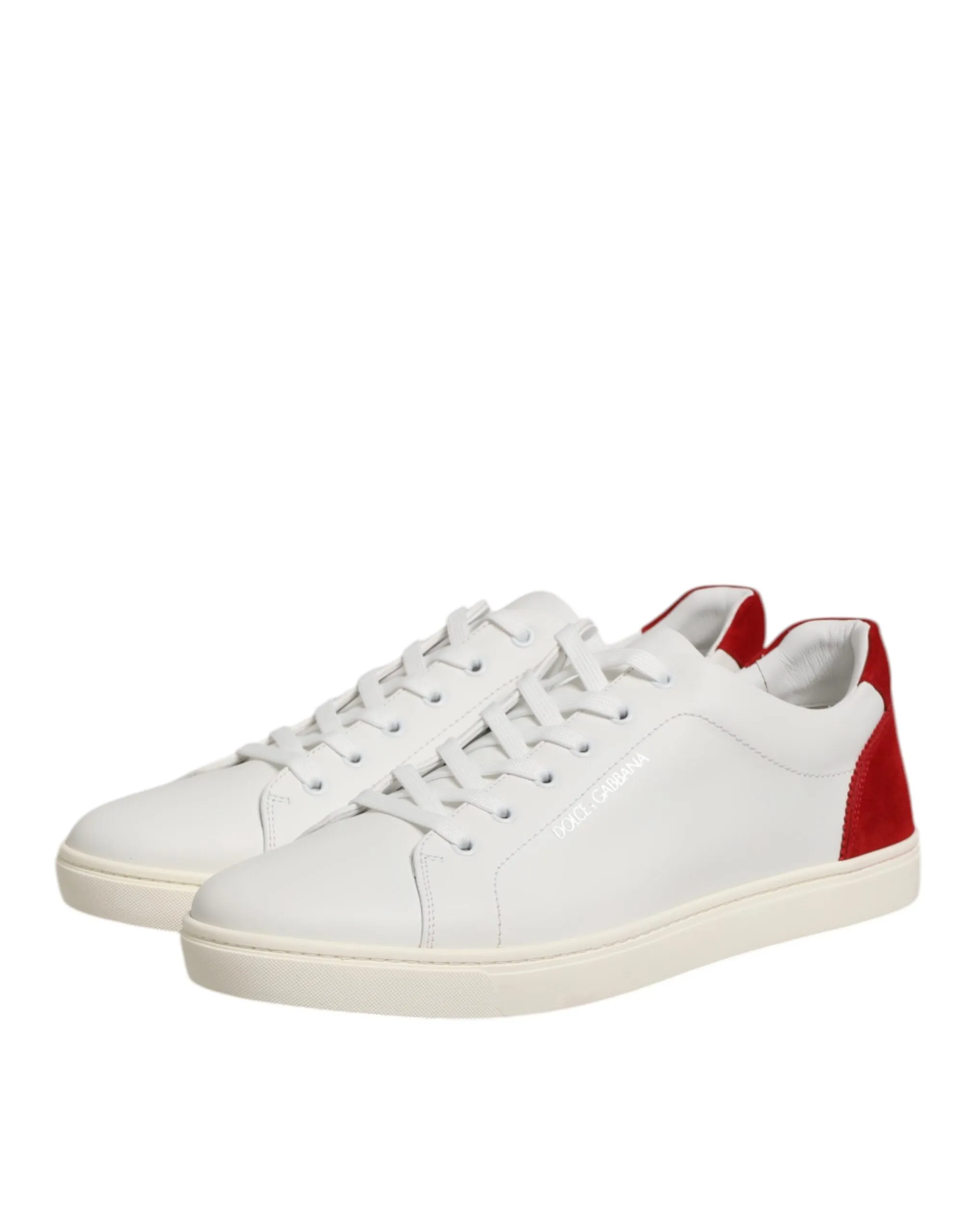 Dolce & Gabbana White Red Leather Low Top Men Sneakers Shoes sold by Siebentaschen product image thumbnail 5