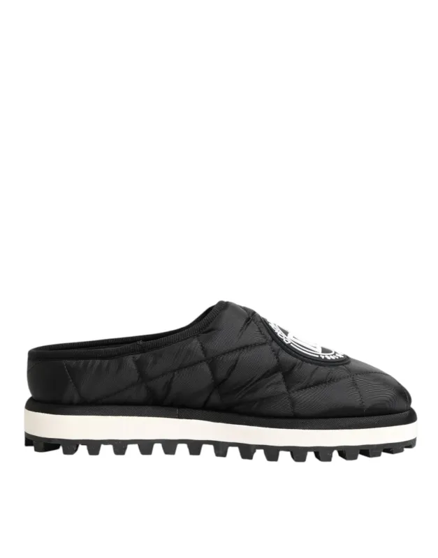 Dolce & Gabbana Black Nylon Low Top Slip On Sneaker Shoes sold by Siebentaschen