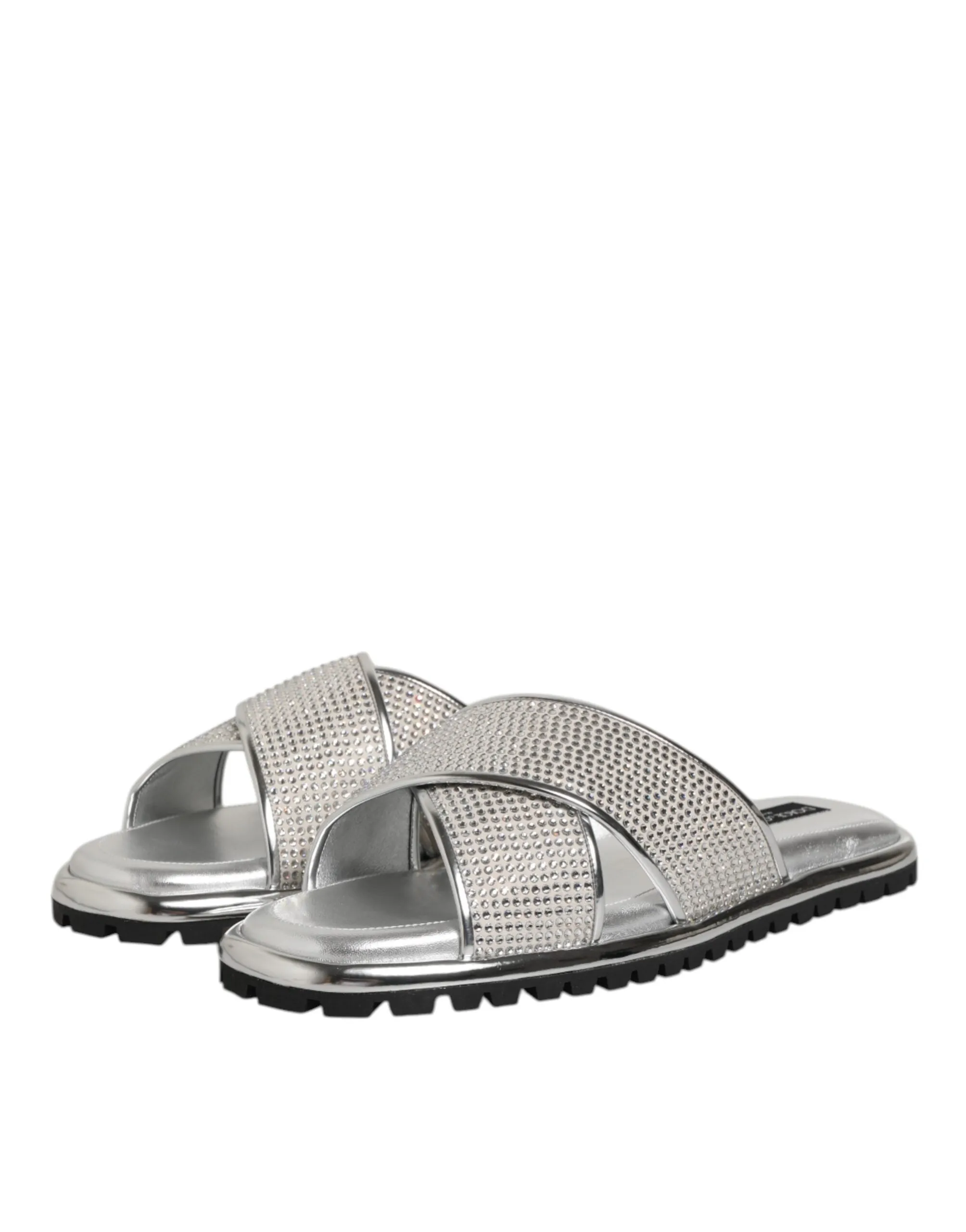 Dolce & Gabbana Silver Strass Slides Flats Slippers Shoes sold by Siebentaschen product image thumbnail 5