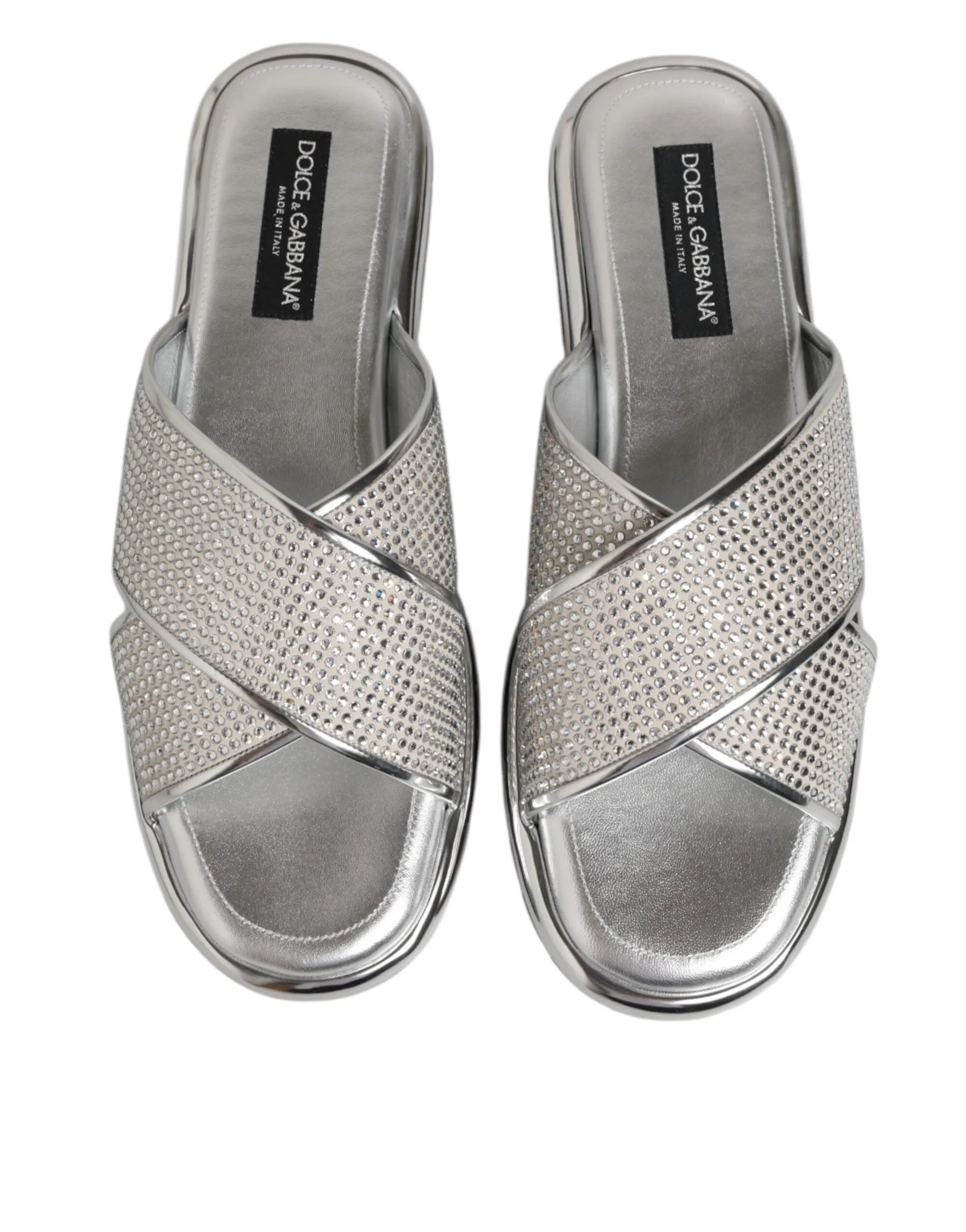 Dolce & Gabbana Silver Strass Slides Flats Slippers Shoes sold by Siebentaschen product image thumbnail 4