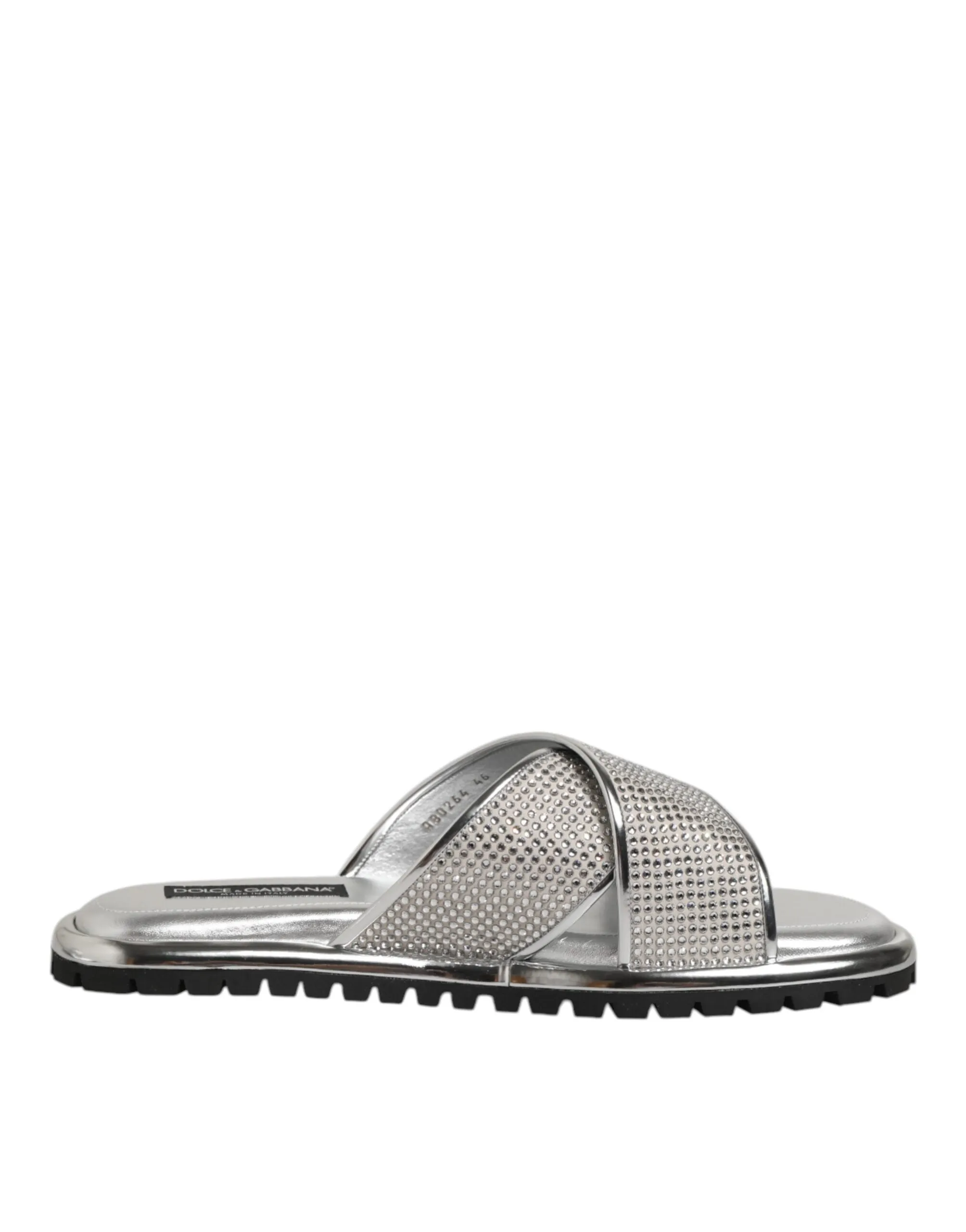 Dolce & Gabbana Silver Strass Slides Flats Slippers Shoes sold by Siebentaschen