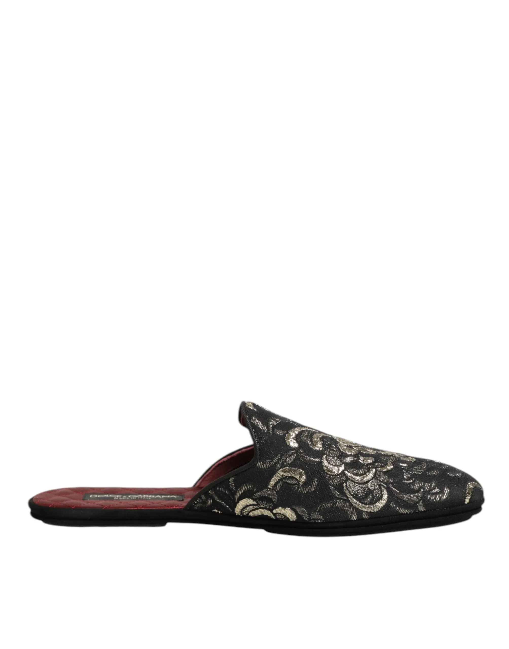 Dolce & Gabbana Black Floral Jacquard Slides Slippers Shoes sold by Siebentaschen
