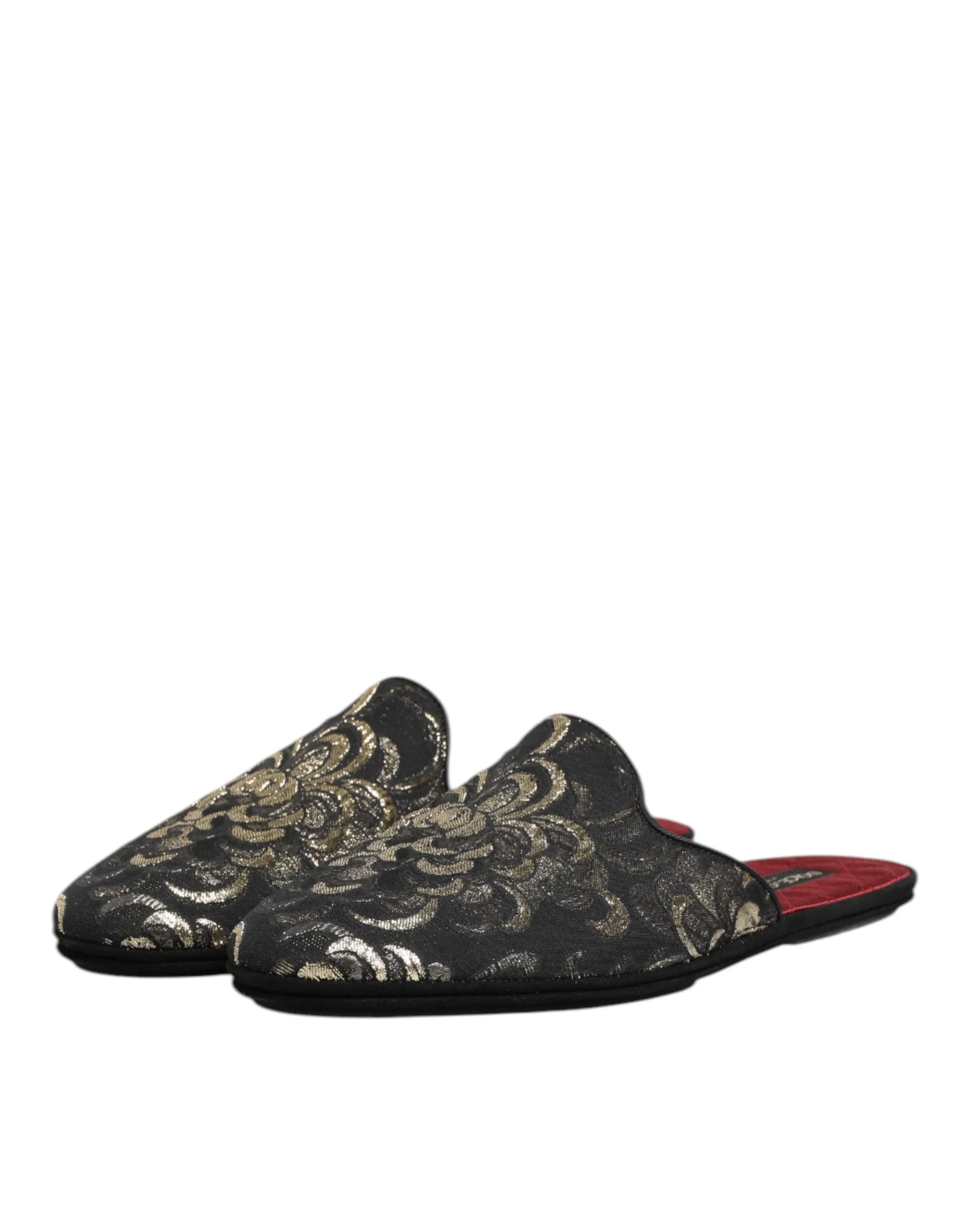 Dolce & Gabbana Black Floral Jacquard Slides Slippers Shoes sold by Siebentaschen product image thumbnail 5