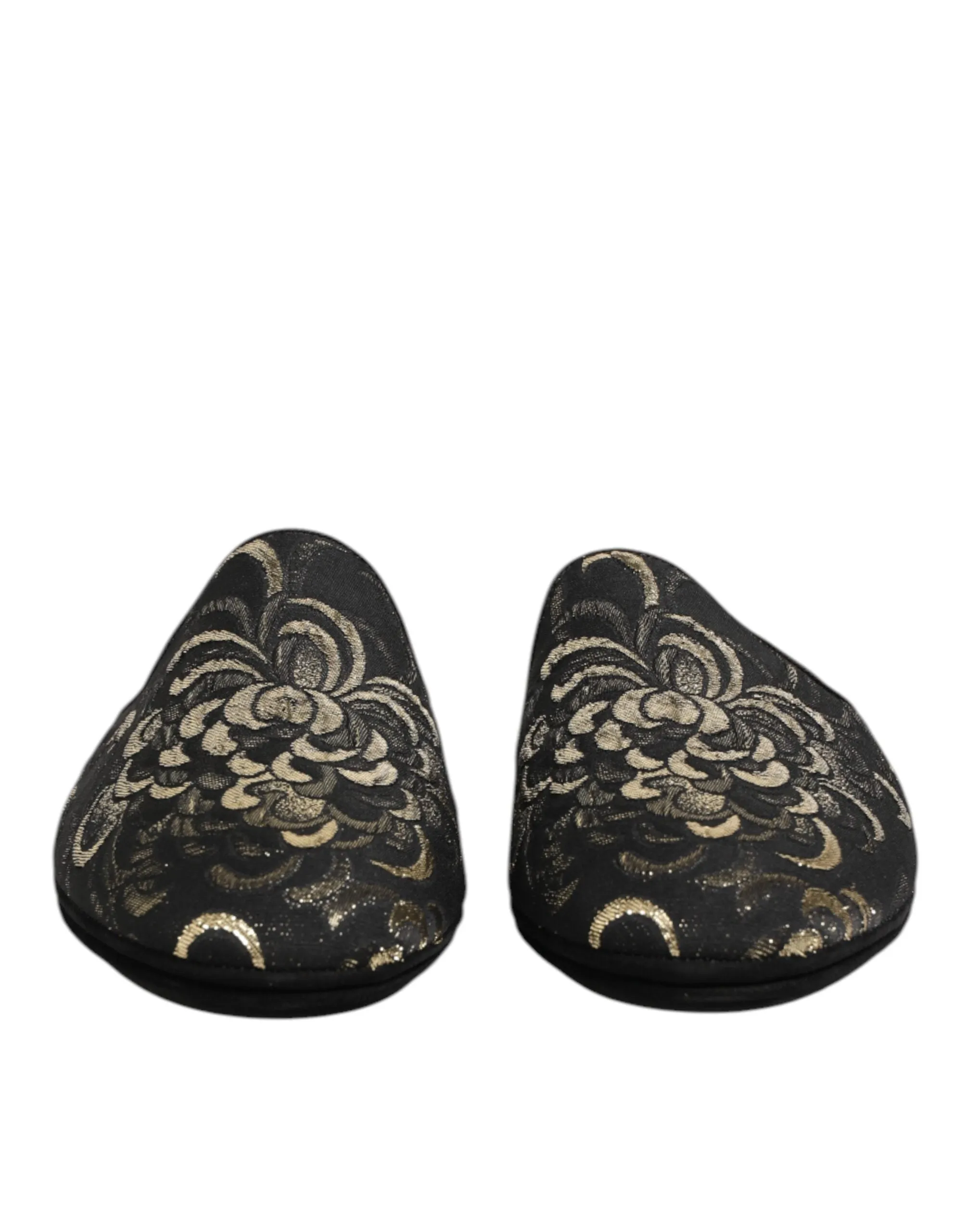 Dolce & Gabbana Black Floral Jacquard Slides Slippers Shoes sold by Siebentaschen product image thumbnail 3