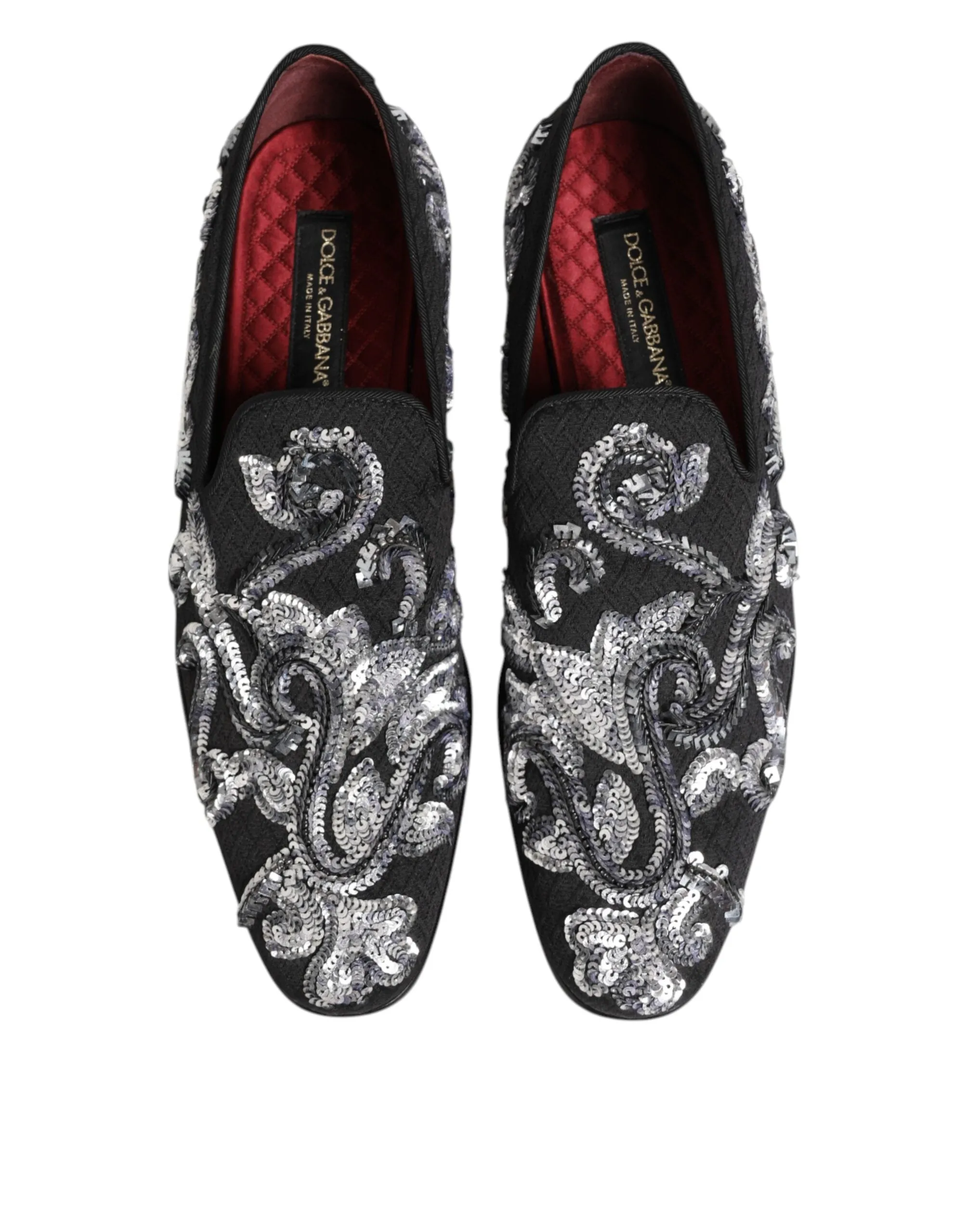 Dolce & Gabbana Black Silver Sequined Loafers Men Dress Shoes sold by Siebentaschen product image thumbnail 4