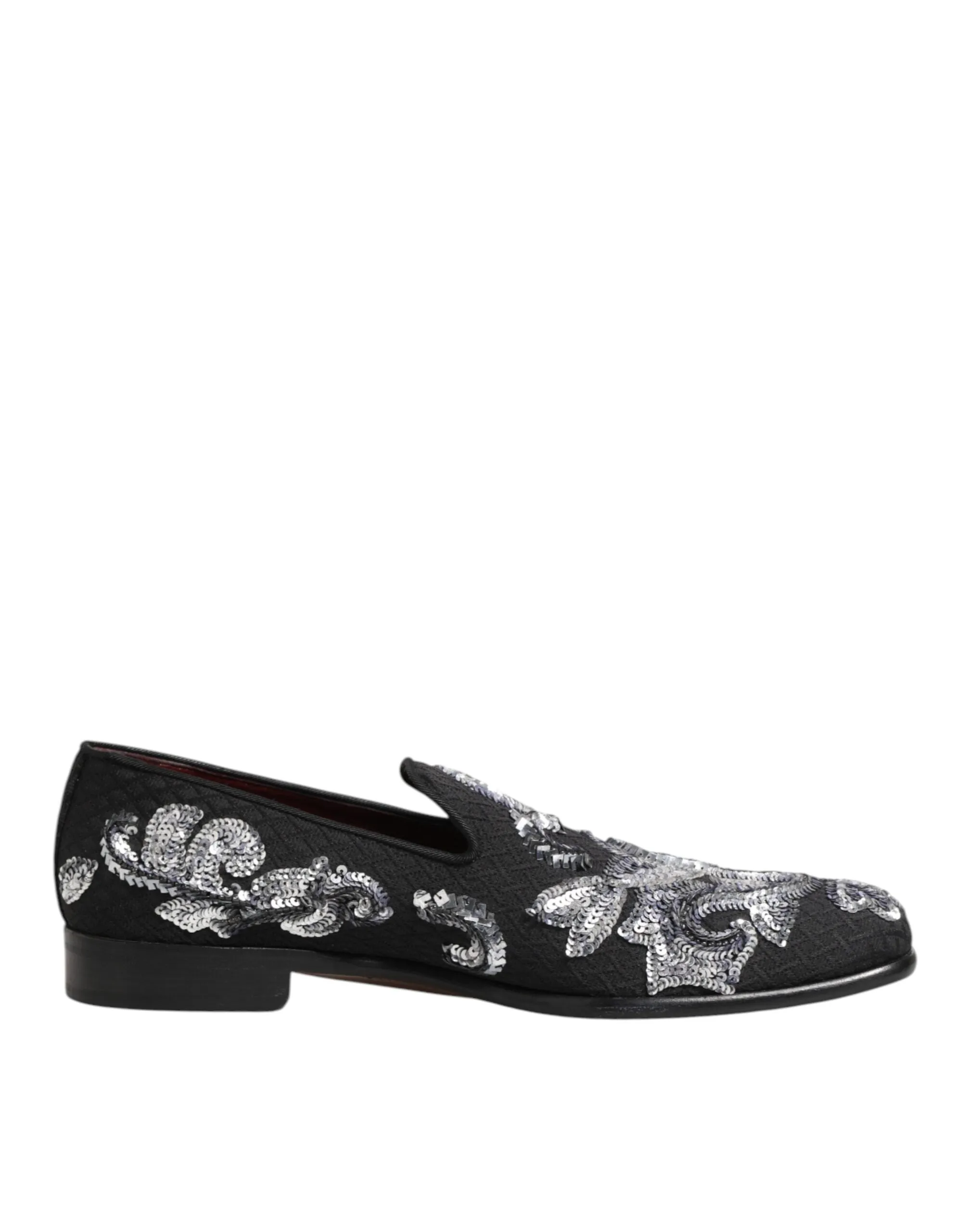 Dolce & Gabbana Black Silver Sequined Loafers Men Dress Shoes sold by Siebentaschen