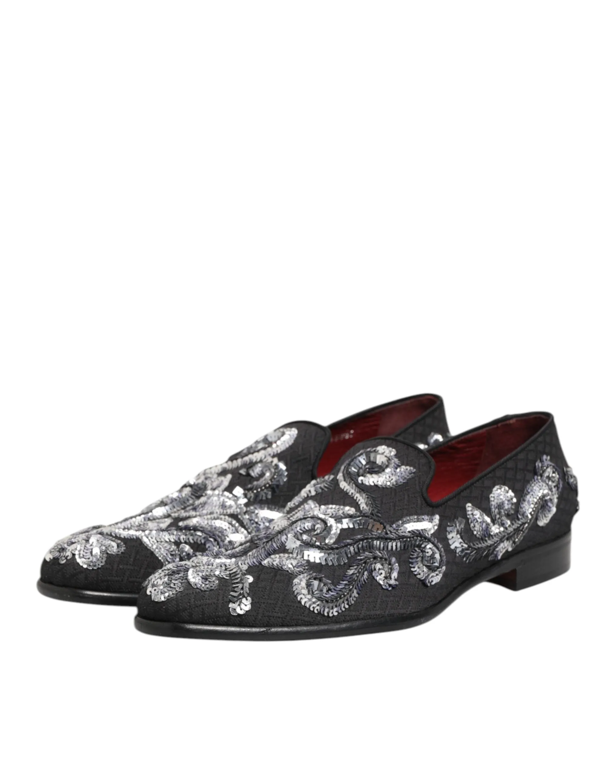 Dolce & Gabbana Black Silver Sequined Loafers Men Dress Shoes sold by Siebentaschen product image thumbnail 5