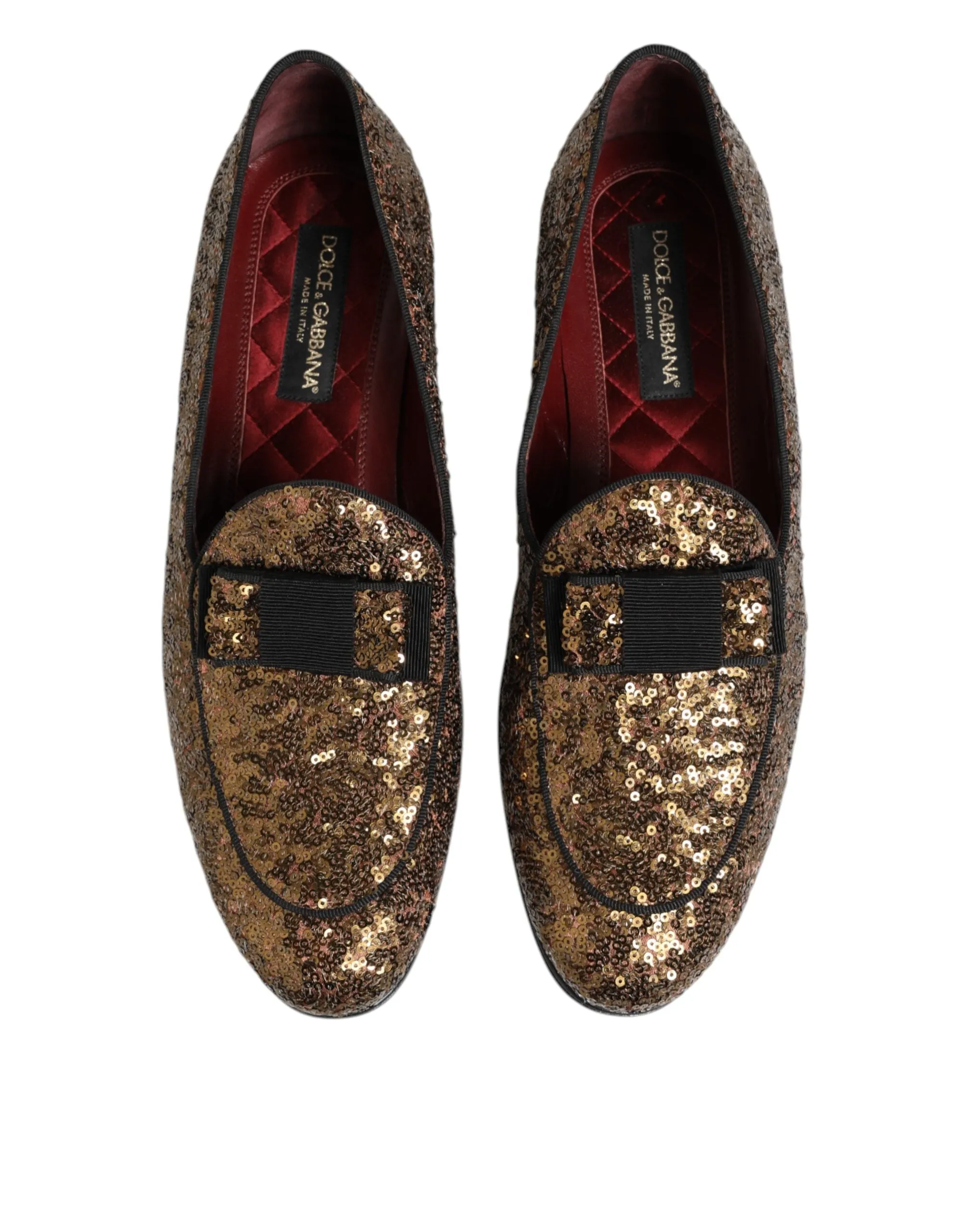 Dolce & Gabbana Gold Sequined Slip On Loafers Men Dress Shoes sold by Siebentaschen product image thumbnail 4