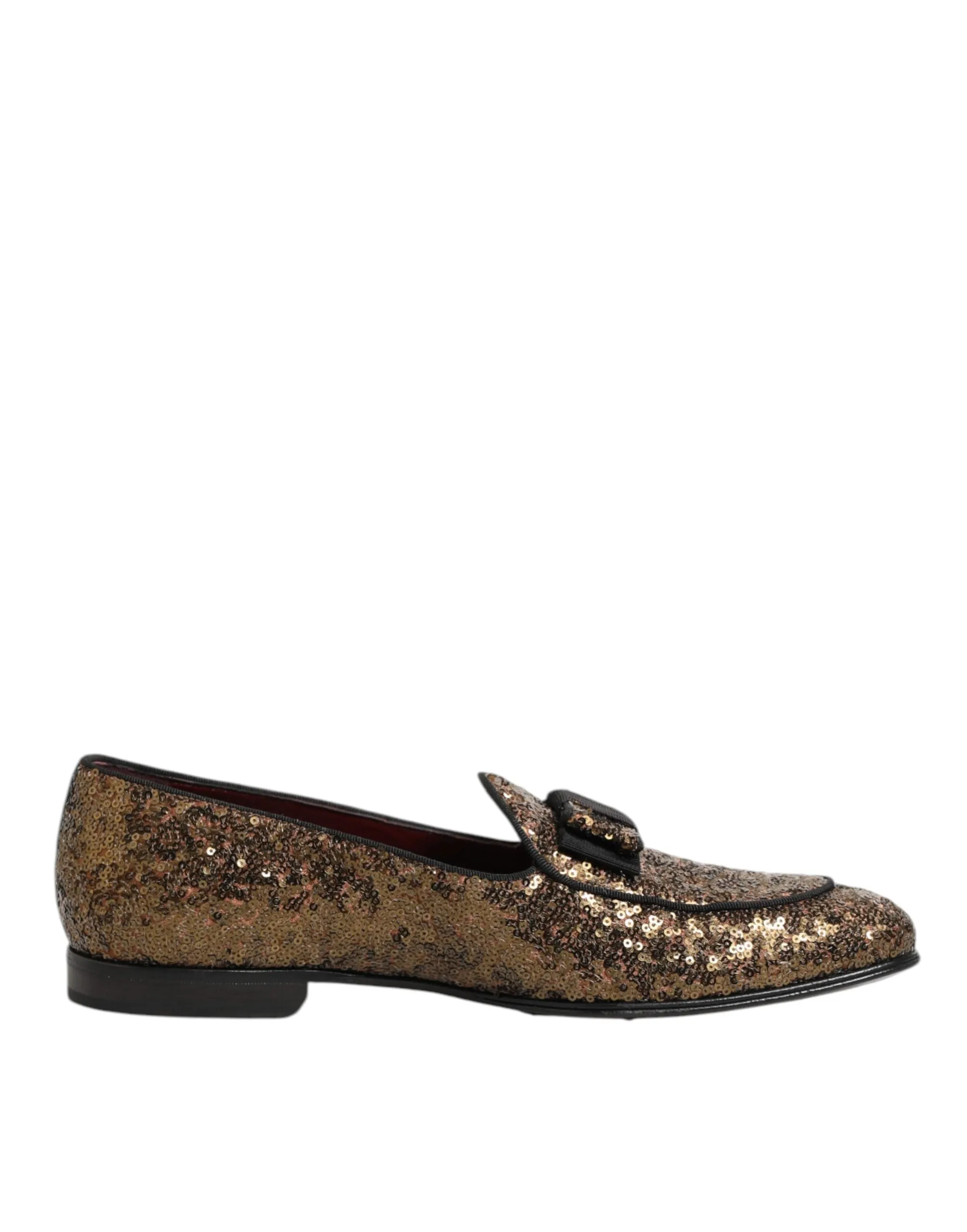 Dolce & Gabbana Gold Sequined Slip On Loafers Men Dress Shoes sold by Siebentaschen