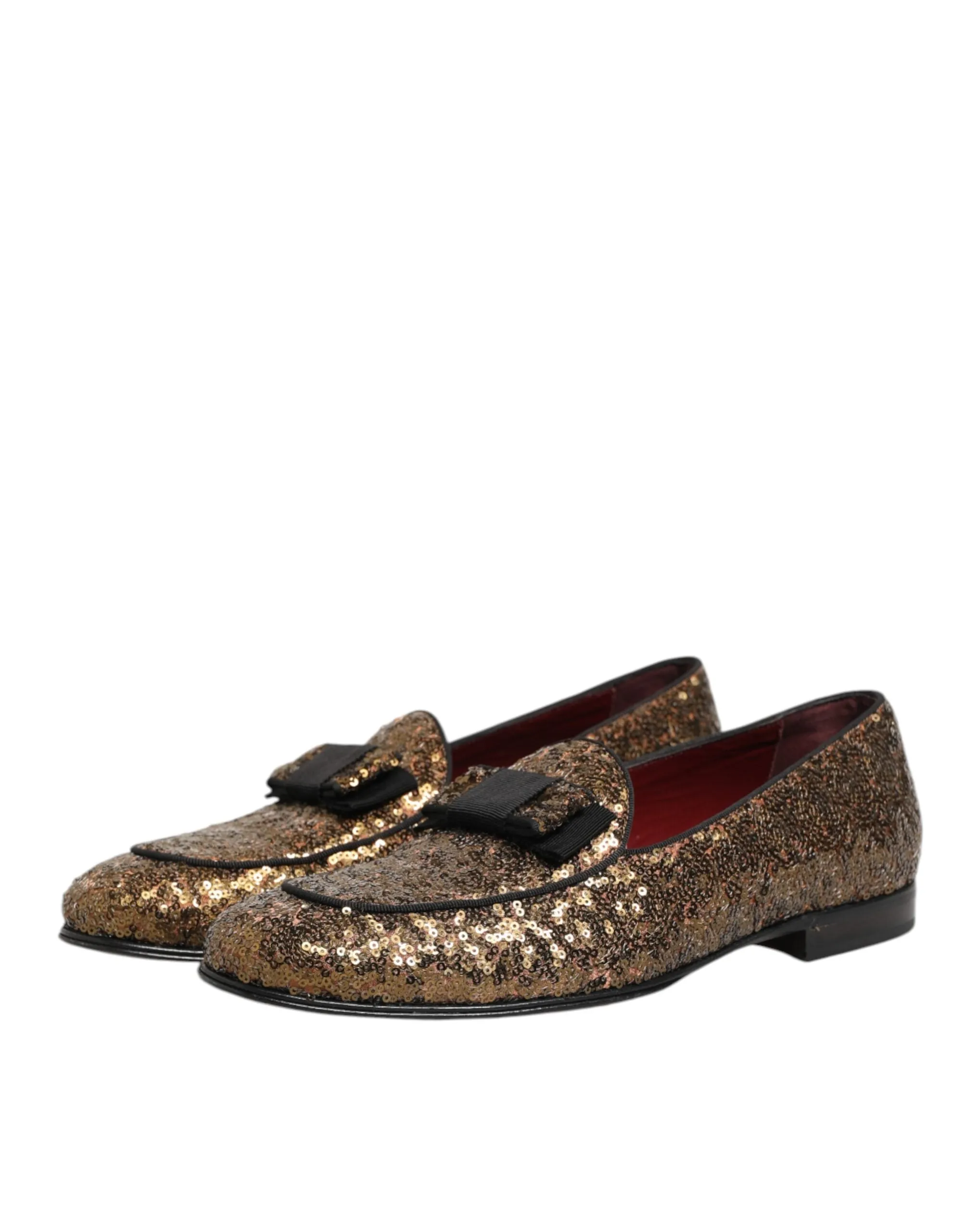 Dolce & Gabbana Gold Sequined Slip On Loafers Men Dress Shoes sold by Siebentaschen product image thumbnail 5