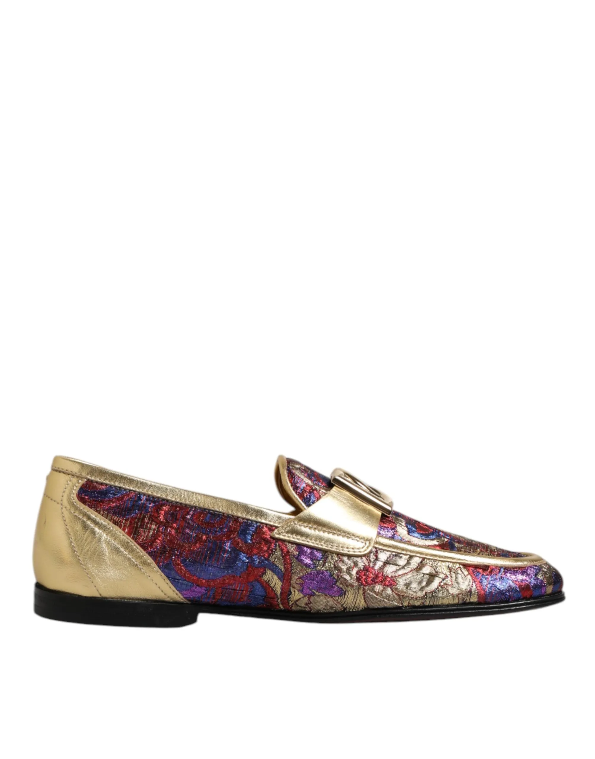 Dolce & Gabbana Multicolor Jacquard Gold DG Logo Loafer Shoes sold by Siebentaschen product image thumbnail 2
