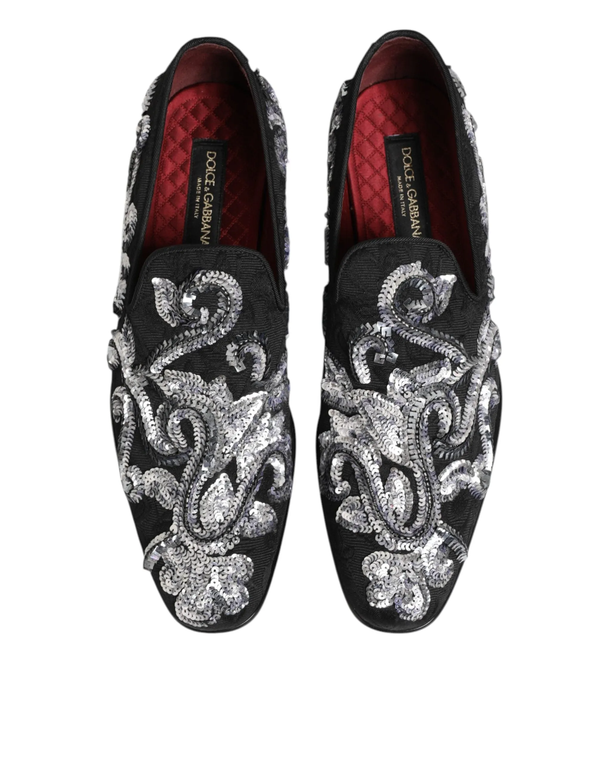 Dolce & Gabbana Black Silver Sequined Loafers Men Dress Shoes sold by Siebentaschen product image thumbnail 4