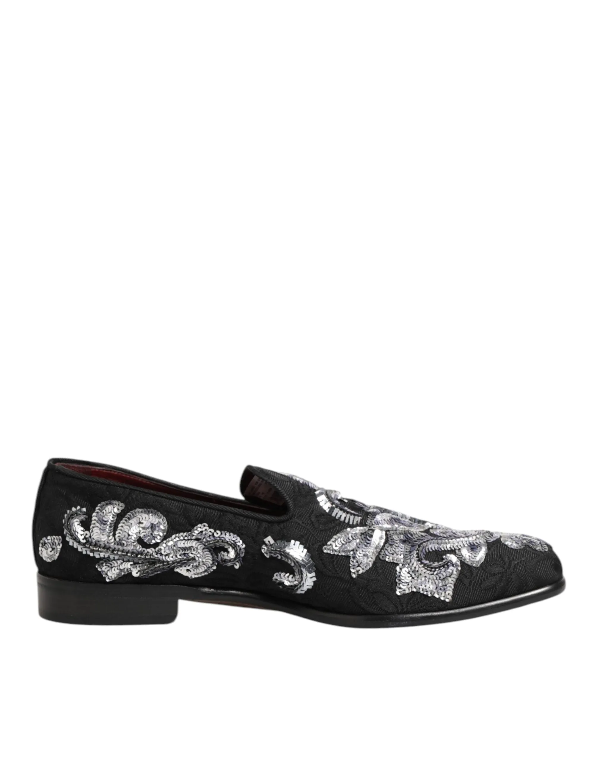 Dolce & Gabbana Black Silver Sequined Loafers Men Dress Shoes sold by Siebentaschen