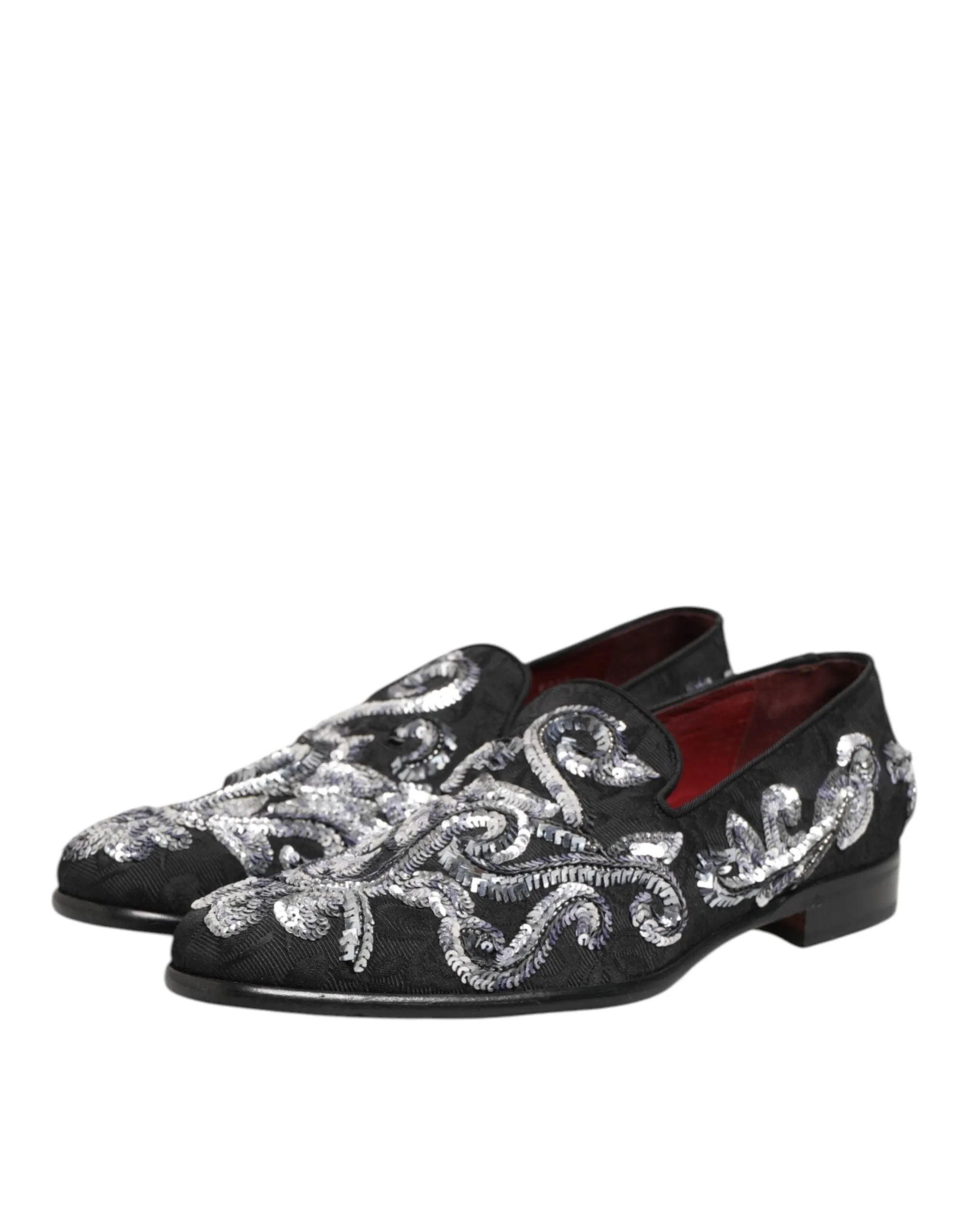 Dolce & Gabbana Black Silver Sequined Loafers Men Dress Shoes sold by Siebentaschen product image thumbnail 5