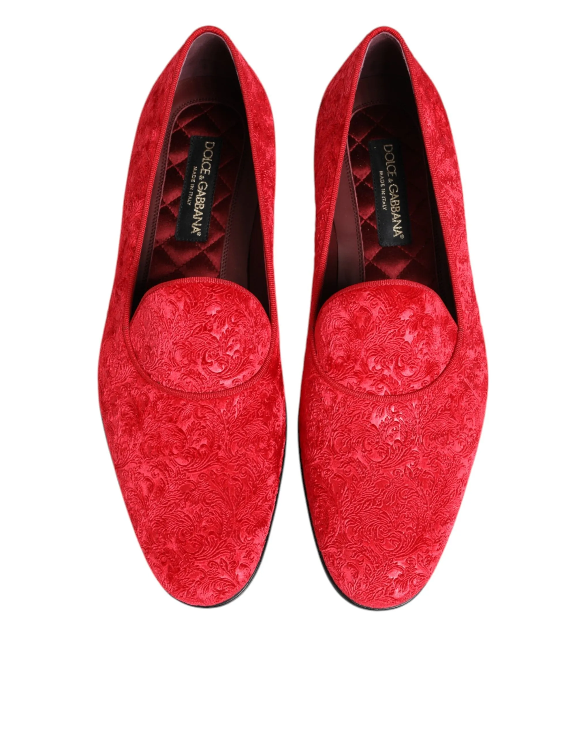 Dolce & Gabbana Red Jacquard Loafers Formal Men Dress Shoes sold by Siebentaschen product image thumbnail 4