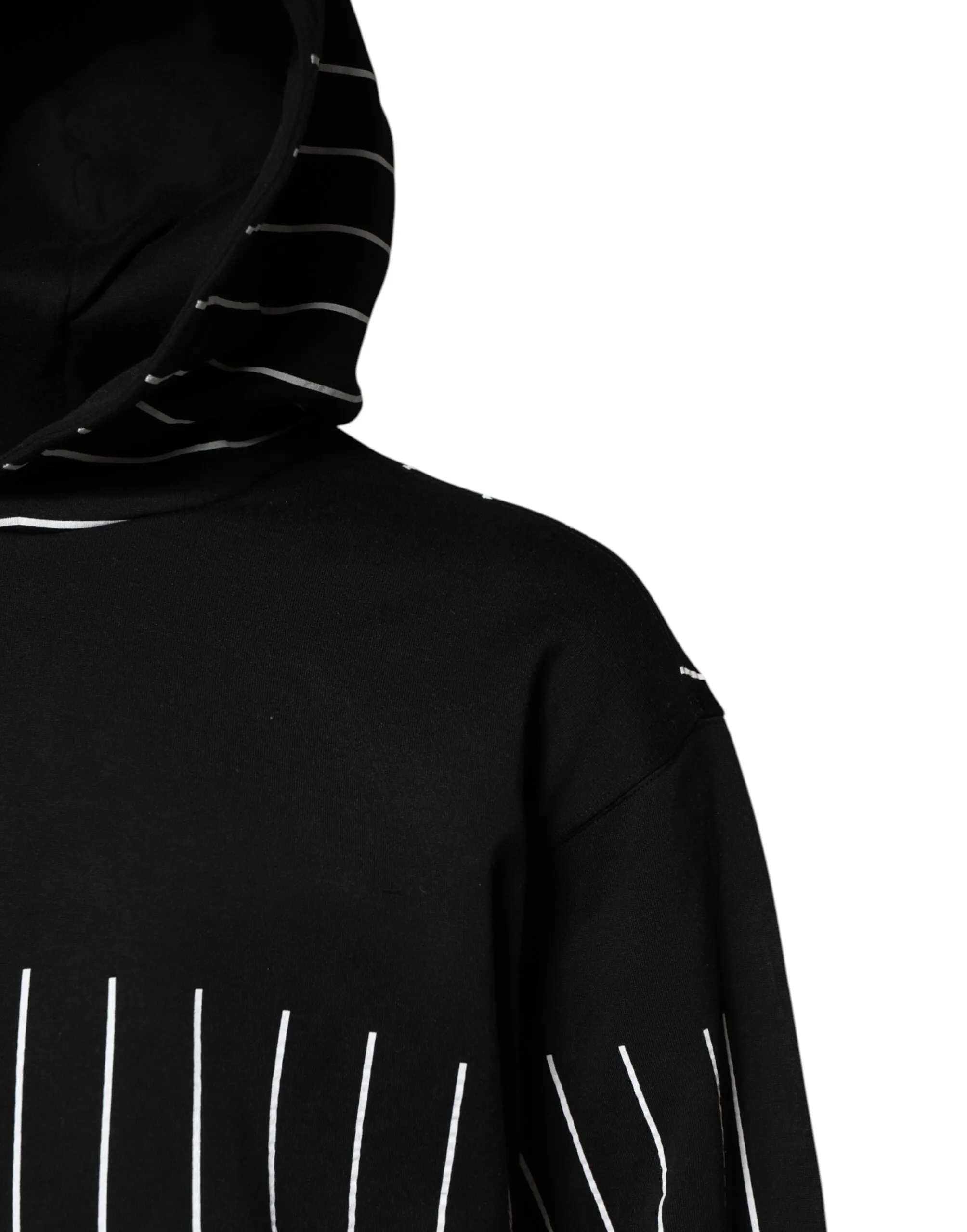 Dolce & Gabbana Black White Stripe Hooded Sweatshirt Sweater sold by Siebentaschen product image thumbnail 3