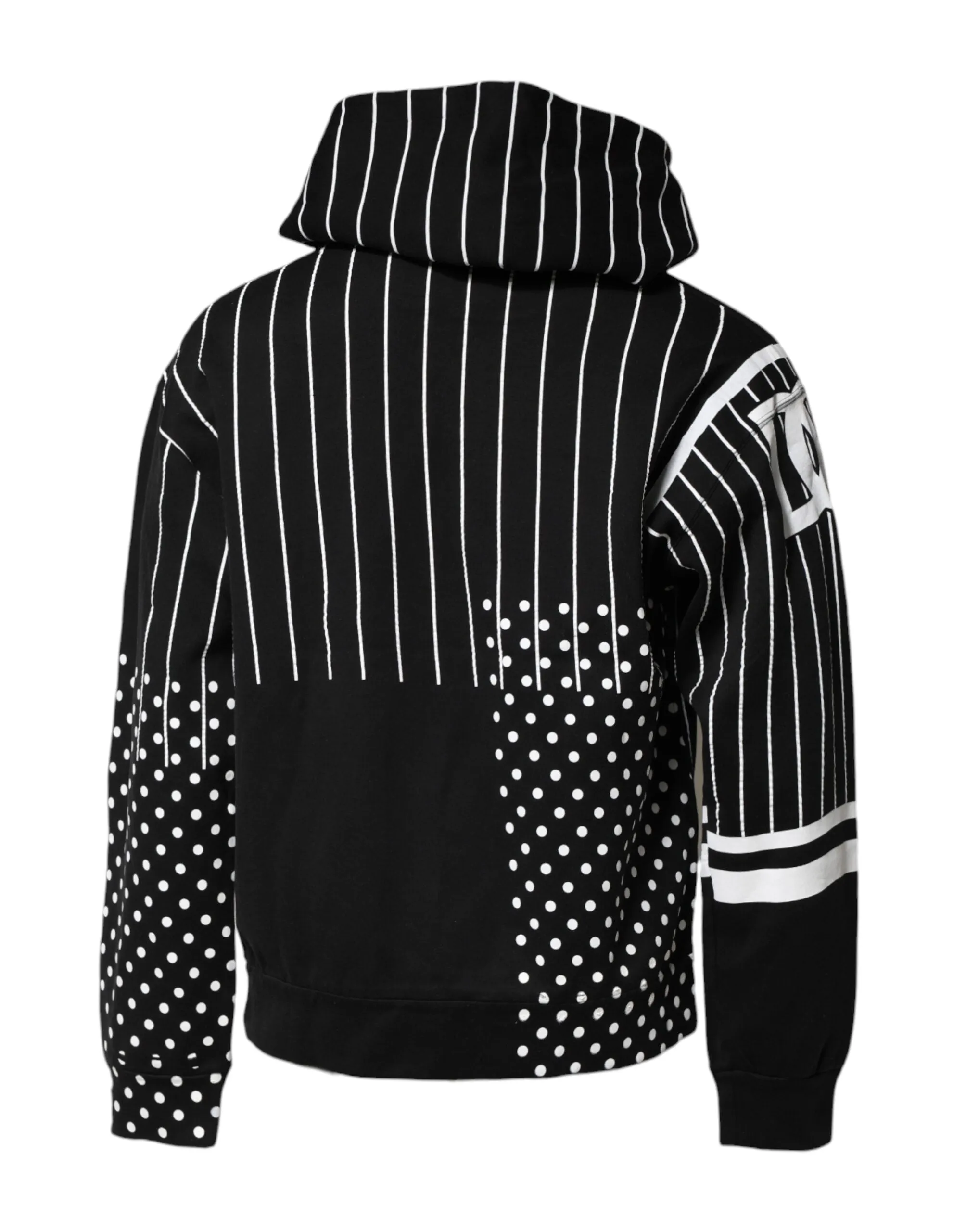 Dolce & Gabbana Black White Stripe Hooded Sweatshirt Sweater sold by Siebentaschen product image thumbnail 4