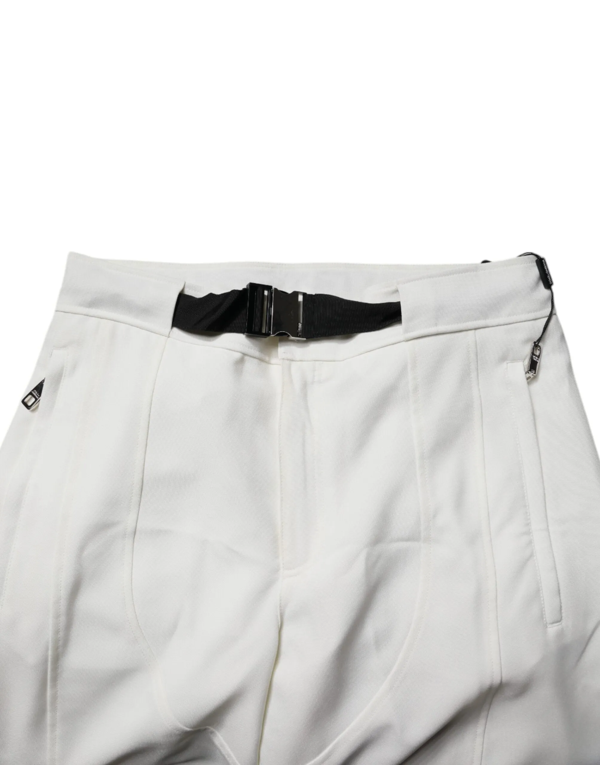 Dolce & Gabbana White Mid Waist Wide Leg Pants sold by Siebentaschen product image thumbnail 5