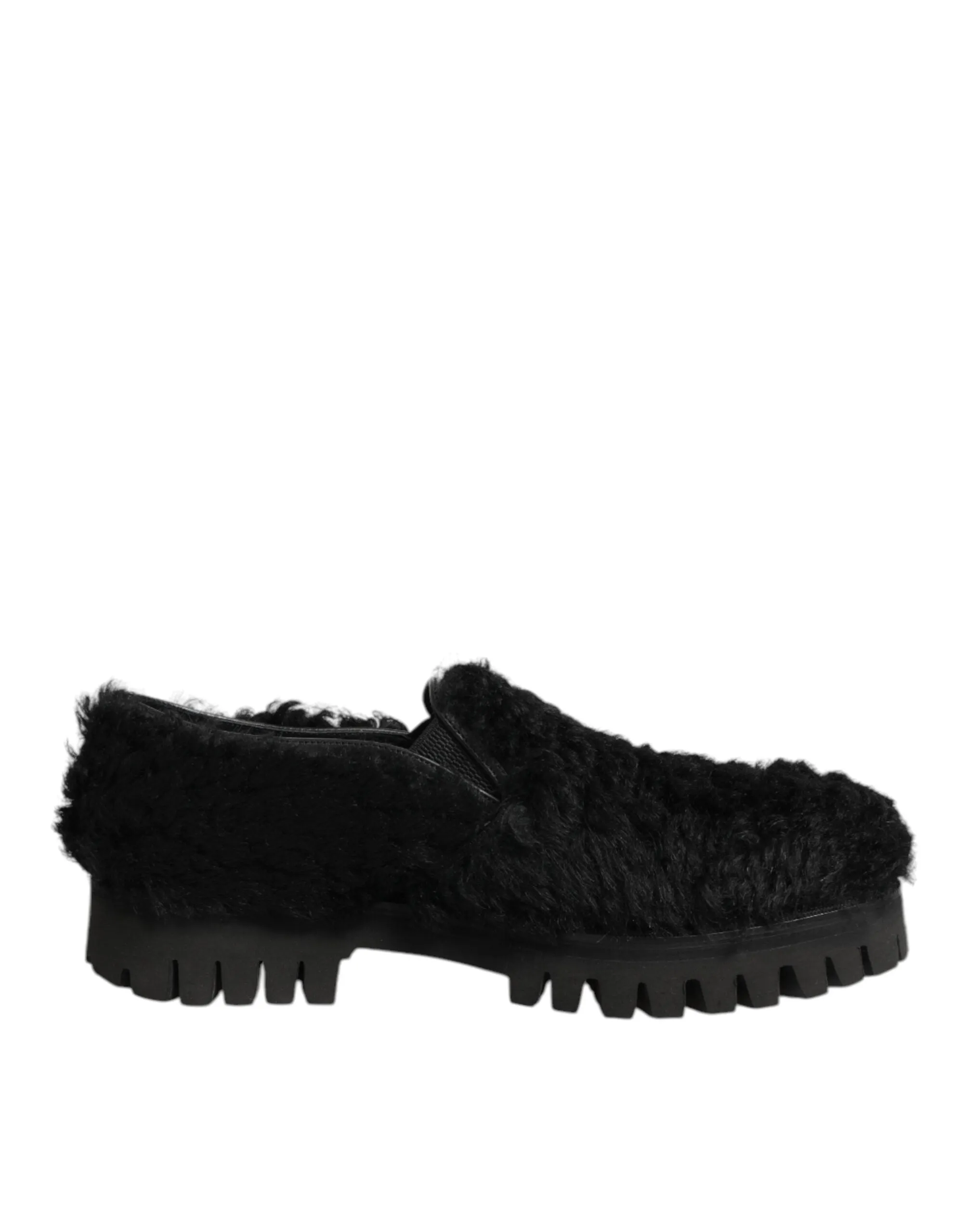 Dolce & Gabbana Dress Black Fur Leather Slippers Men Shoes sold by Siebentaschen