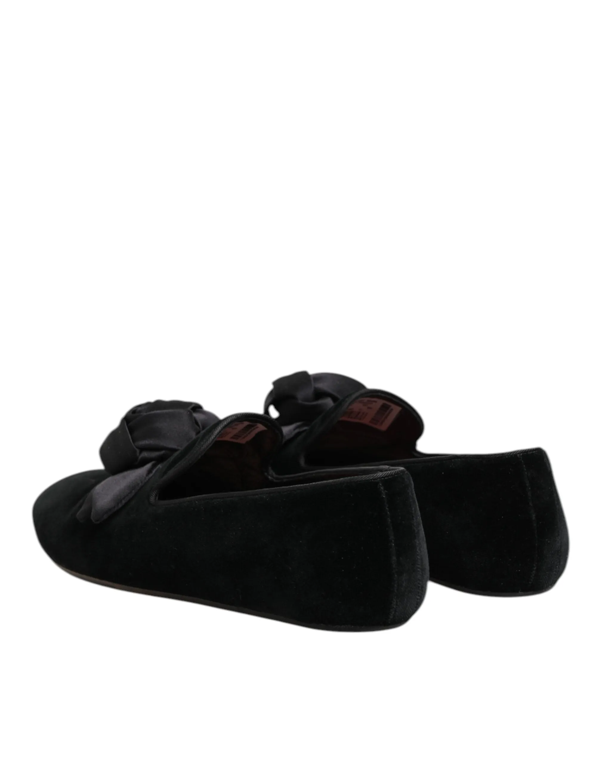 Dolce & Gabbana Black Suede Cotton Rose Slip On Loafers Shoes sold by Siebentaschen product image thumbnail 5