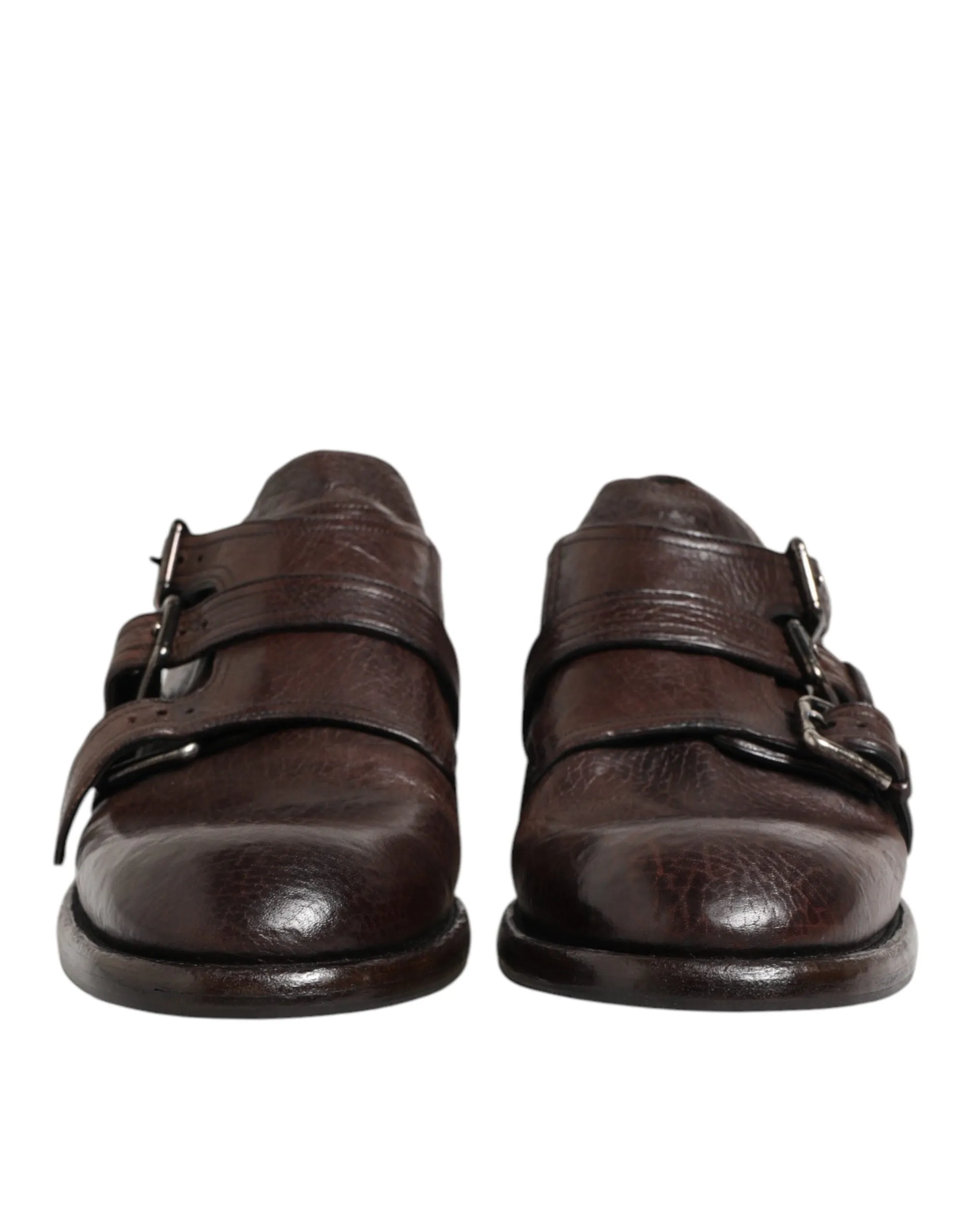 Dolce & Gabbana Brown Leather Monk Strap Formal Derby Shoes sold by Siebentaschen product image thumbnail 3
