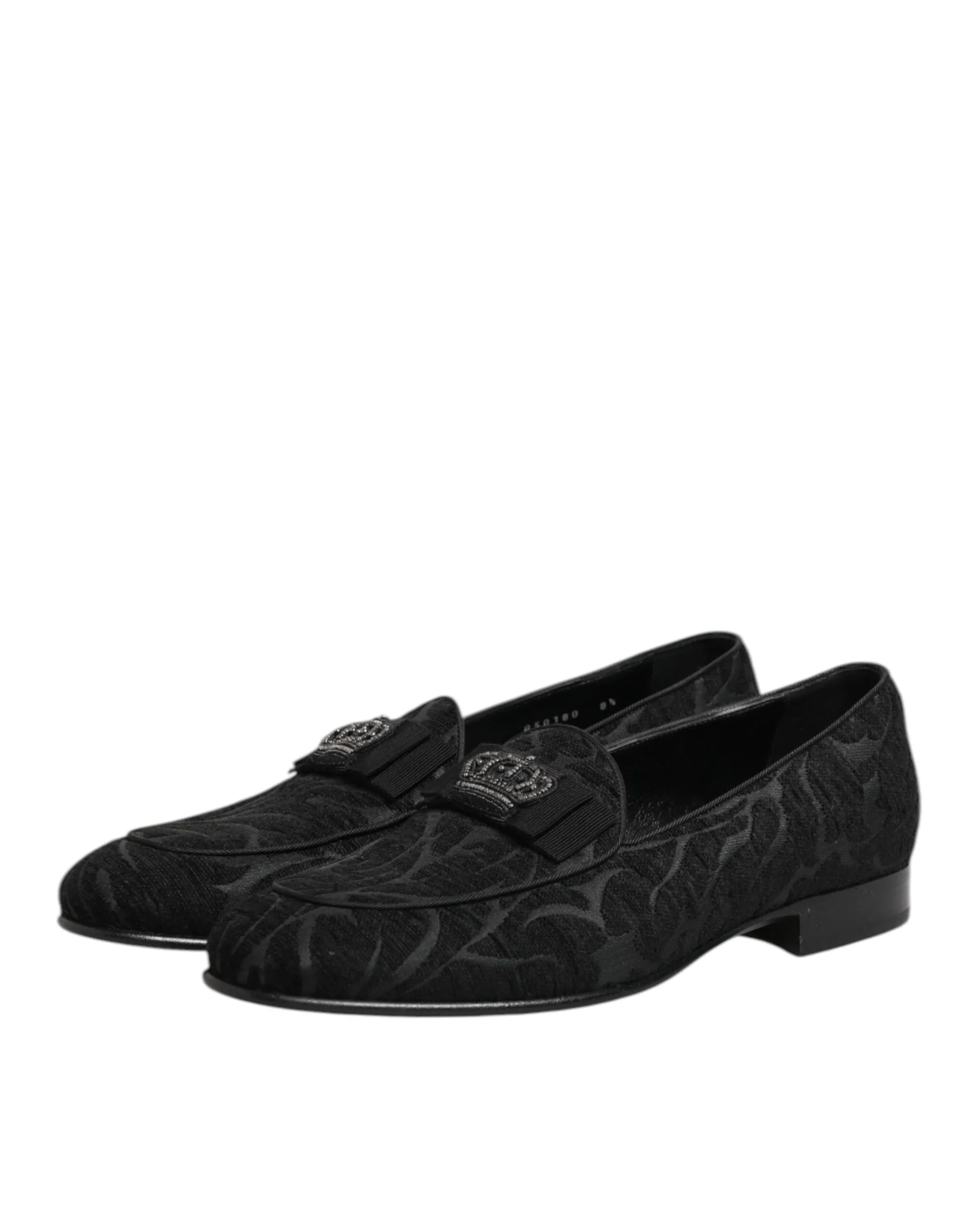 Dolce & Gabbana Black Brocade Crown Loafers Dress Shoes sold by Siebentaschen product image thumbnail 5